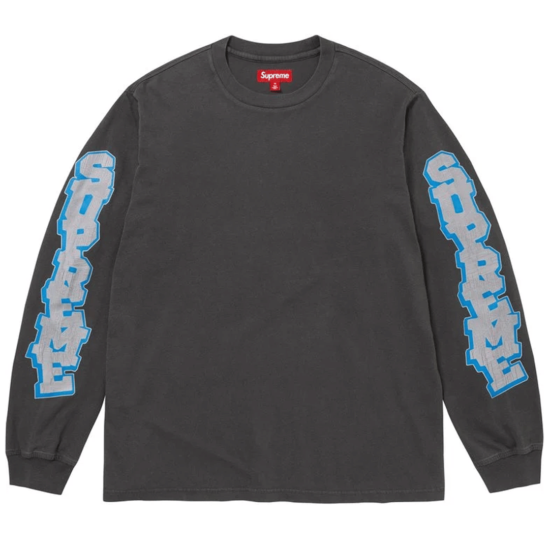 Supreme Cracked Sleeve L/S Top Black
