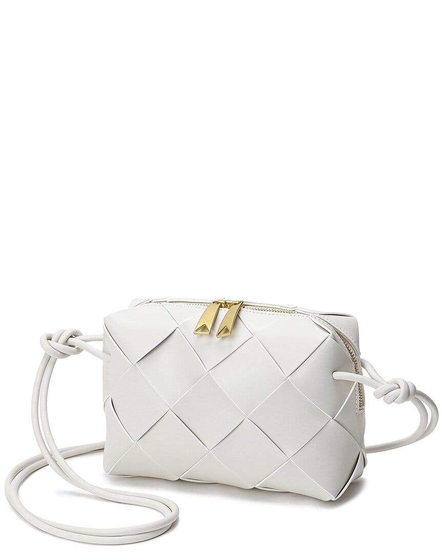 Tiffany & Fred Paris Woven Leather Top Handle Crossbody