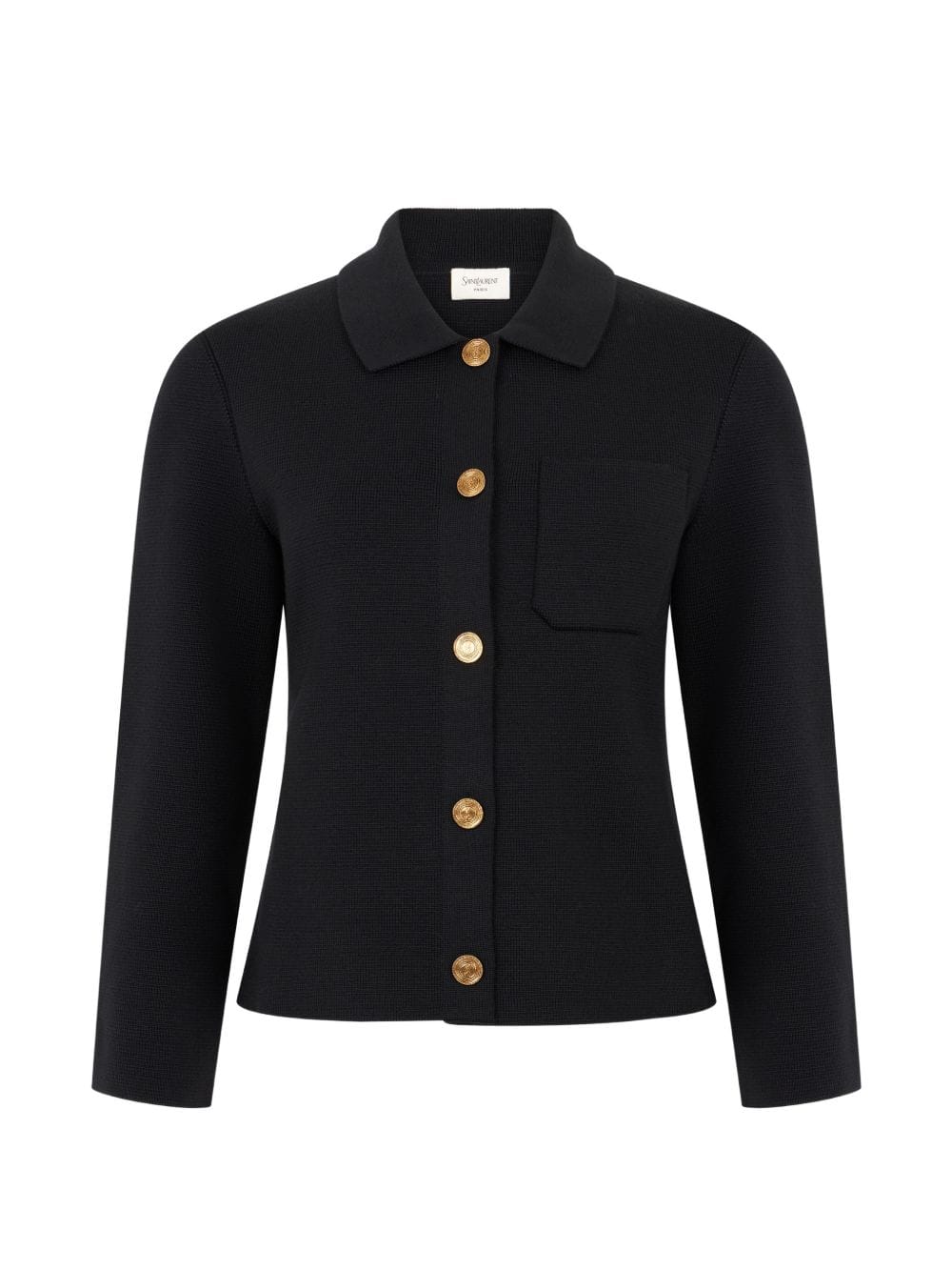 Saint Laurent Wool Button - Front Jacket — Black