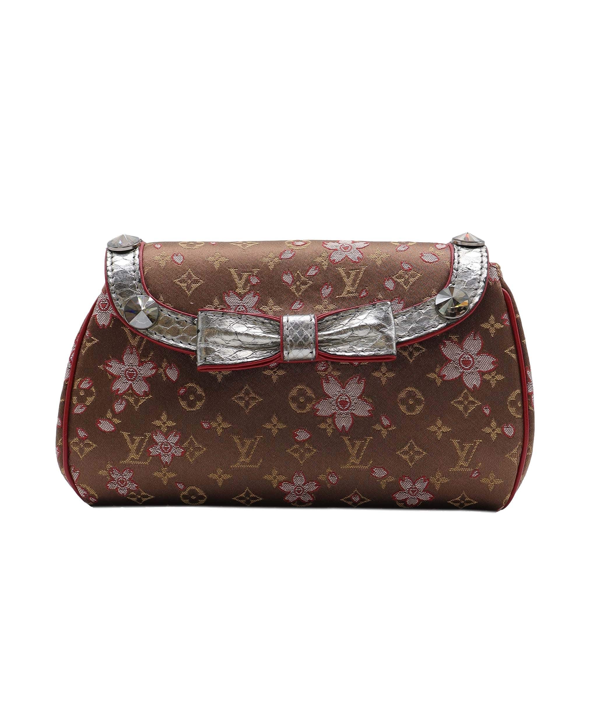 Louis Vuitton Monogram Cherry Blossom Satin Brown Griotte DXBS3700