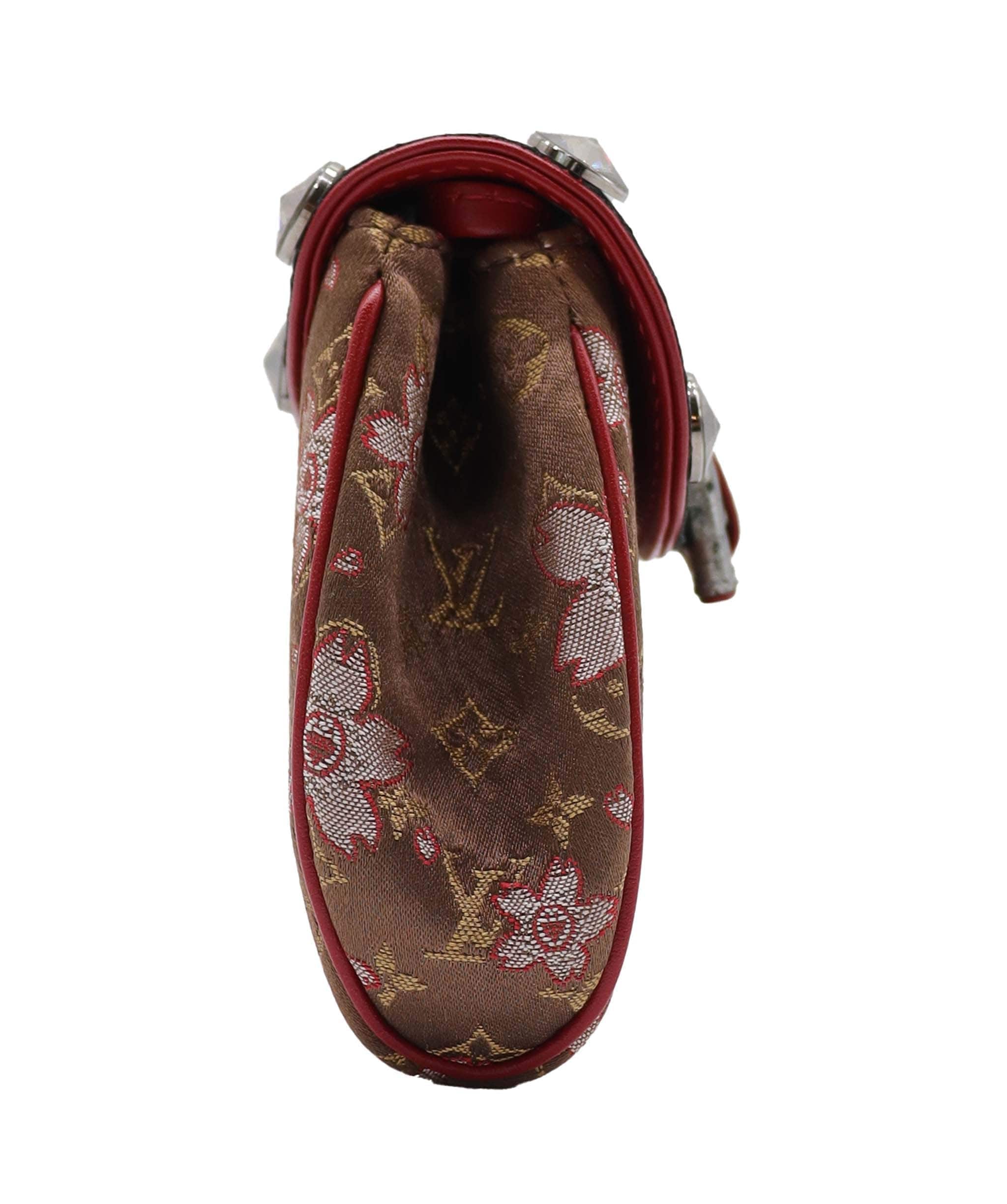 Louis Vuitton Monogram Cherry Blossom Satin Brown Griotte DXBS3700