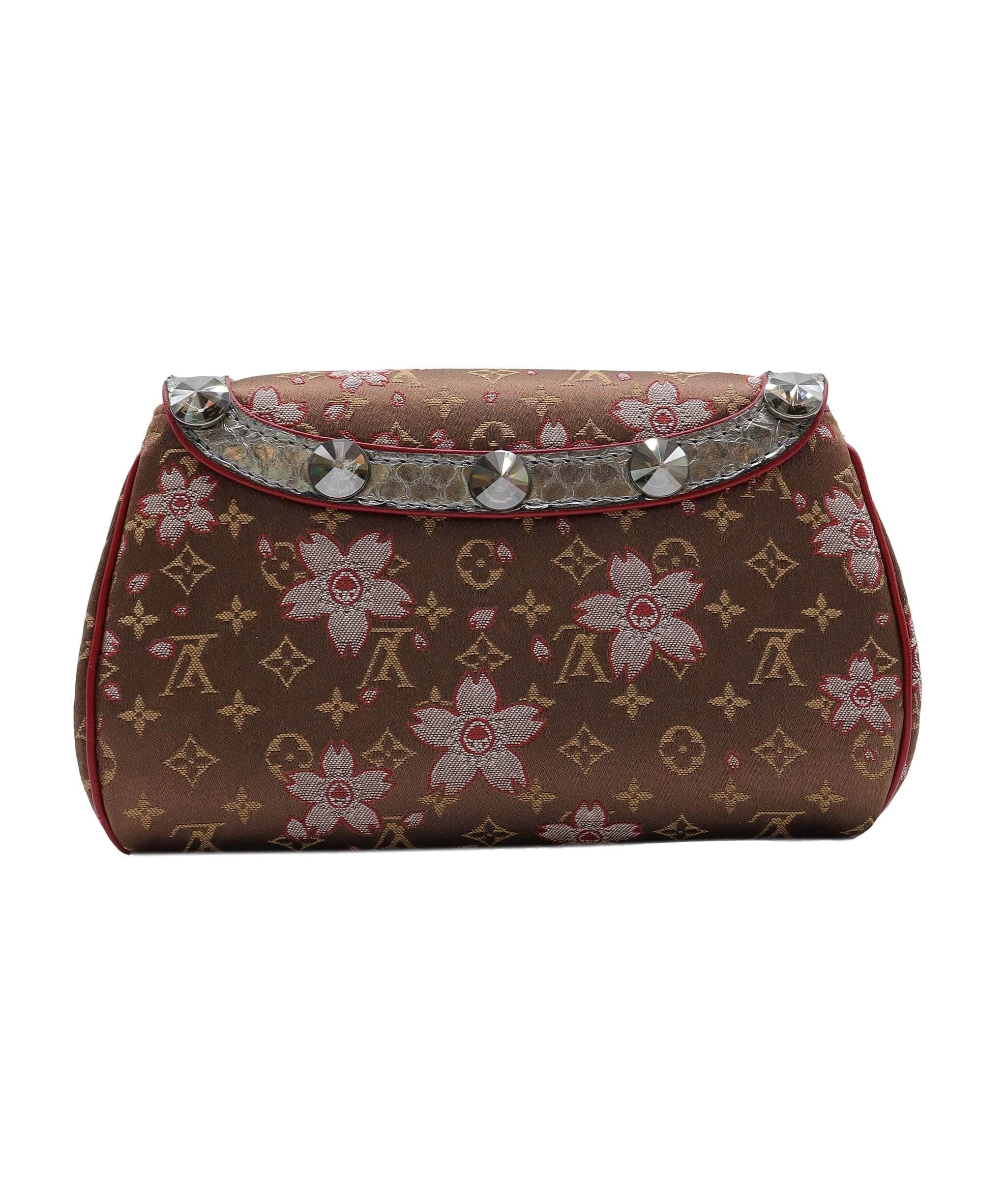 Louis Vuitton Monogram Cherry Blossom Satin Brown Griotte DXBS3700