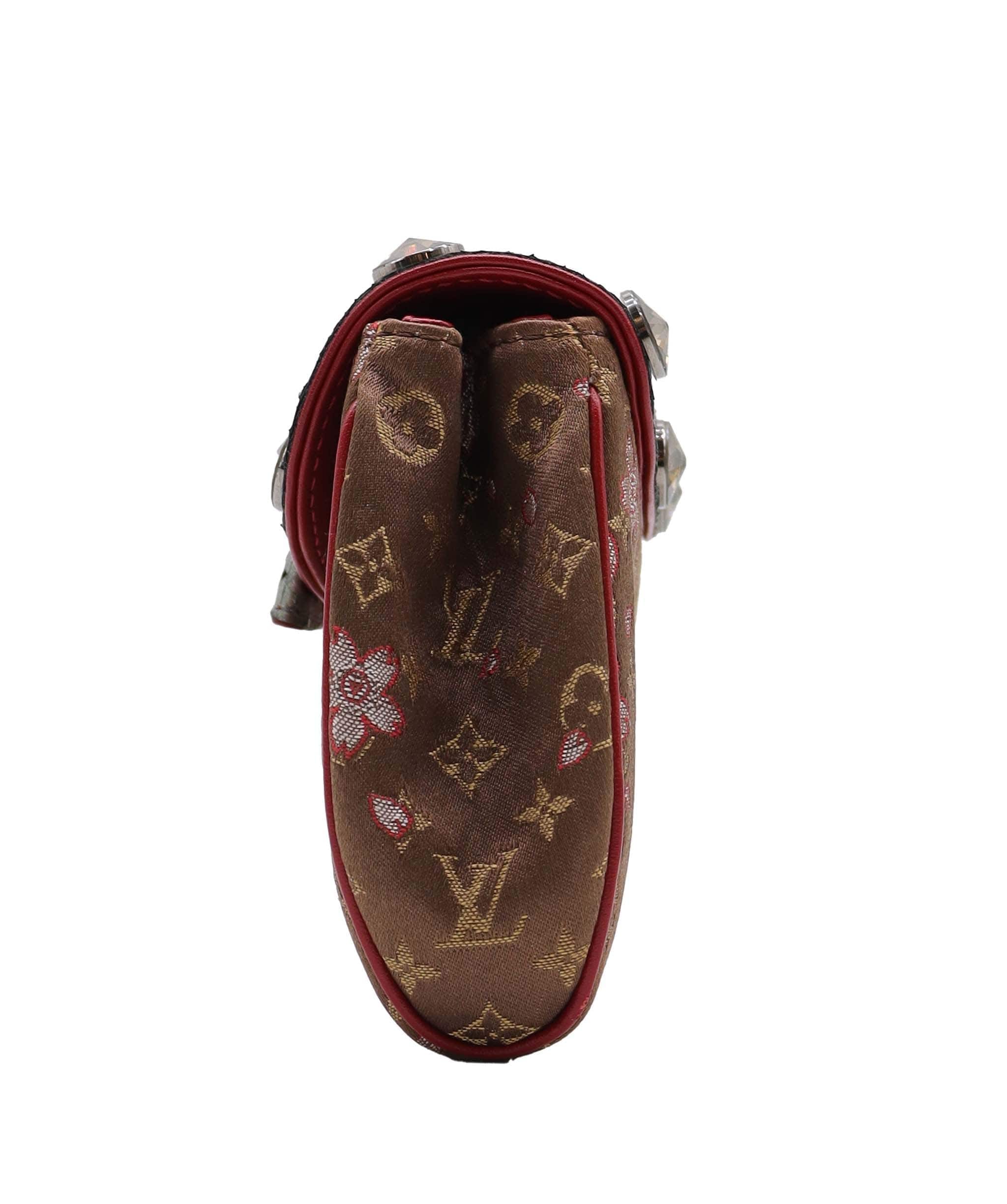Louis Vuitton Monogram Cherry Blossom Satin Brown Griotte DXBS3700