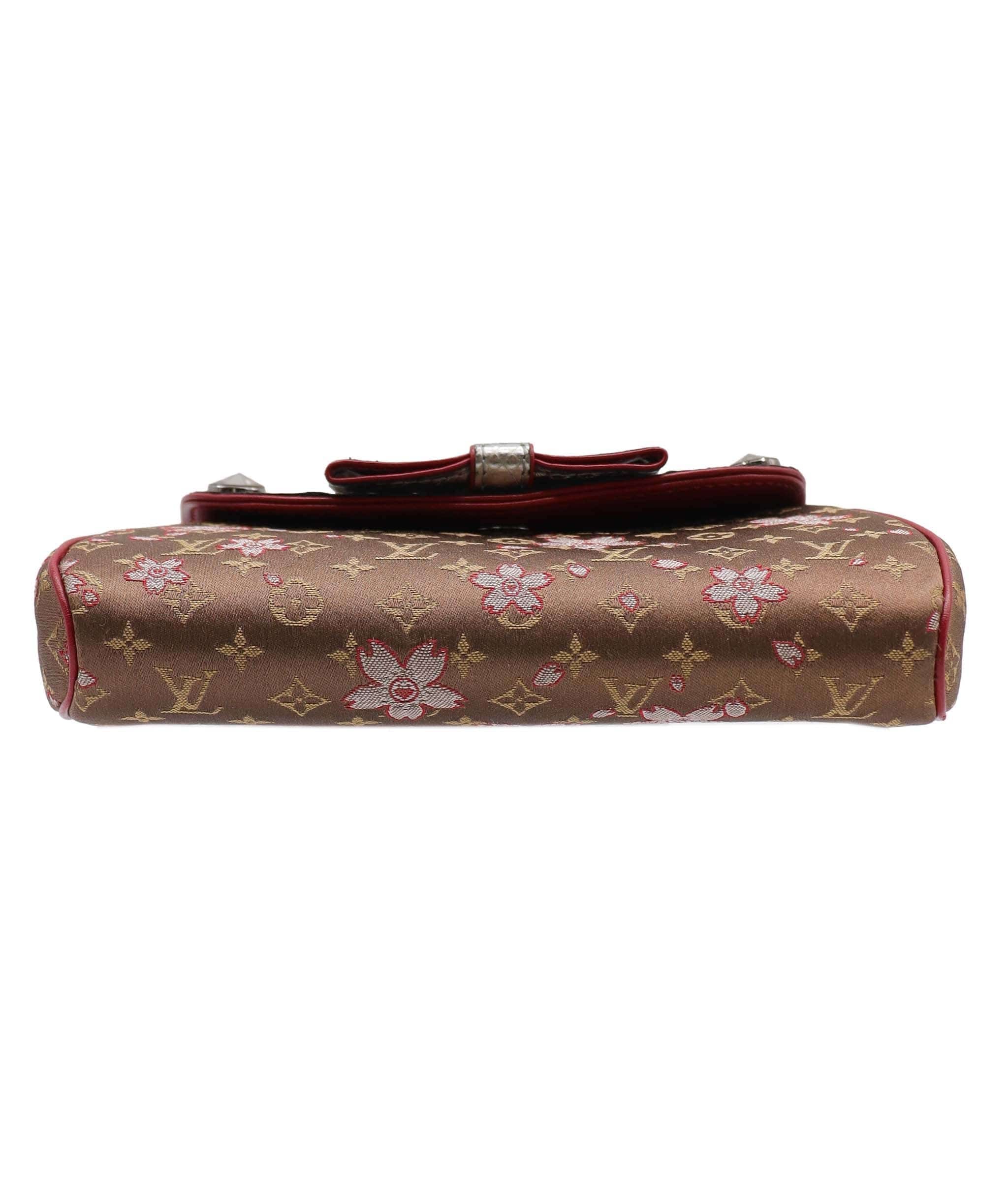 Louis Vuitton Monogram Cherry Blossom Satin Brown Griotte DXBS3700