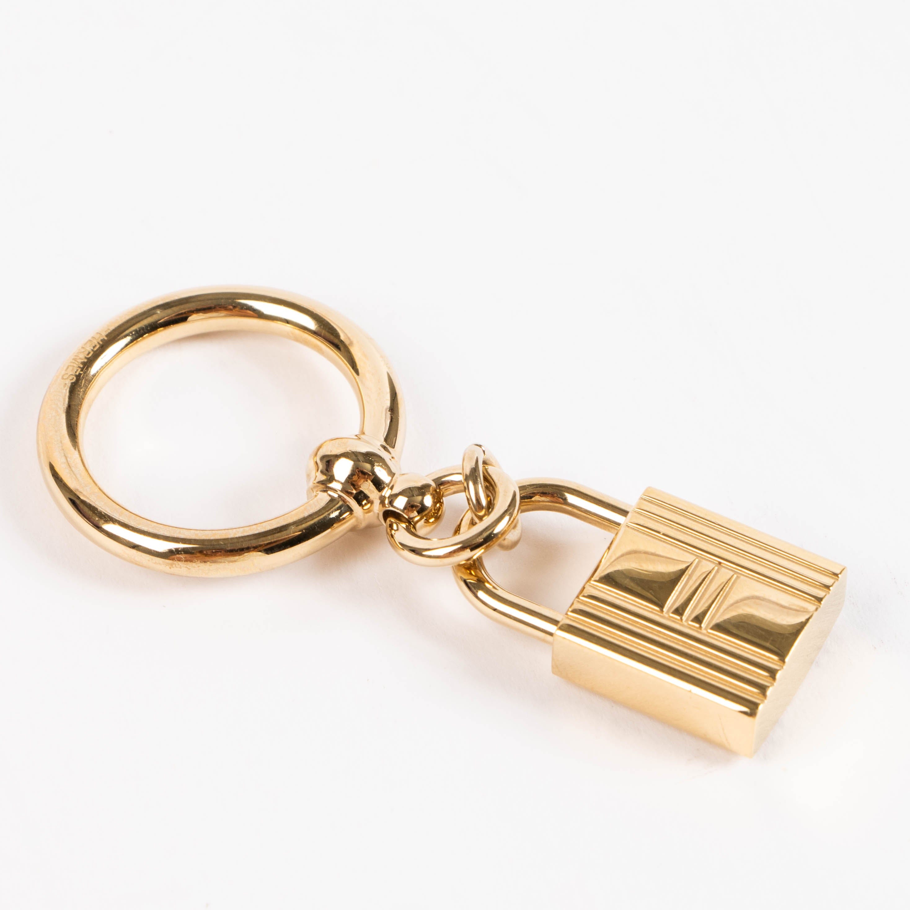 Hermes Gold Cadena Padlock Scarf Ring/Necklace Pendant