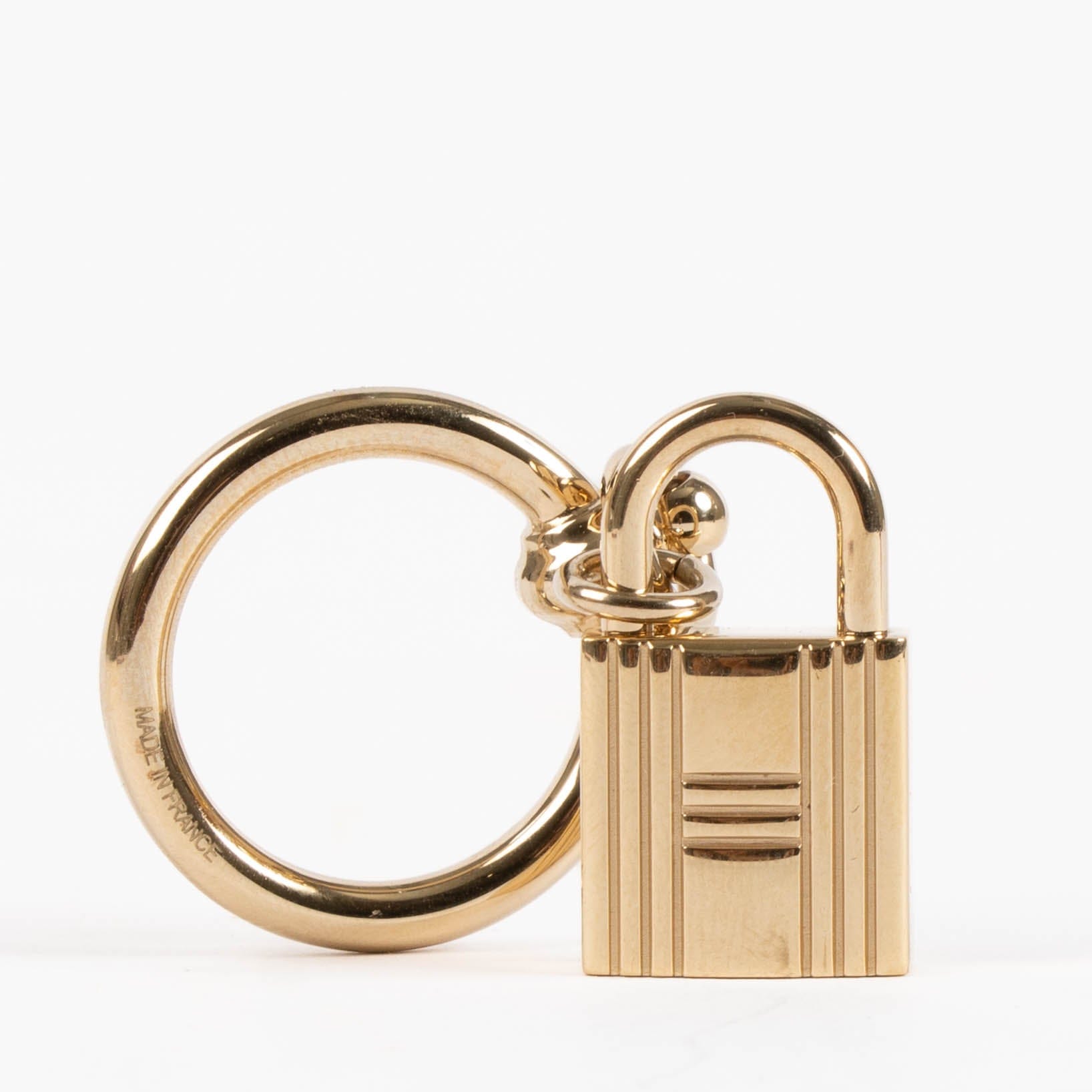 Hermes Gold Cadena Padlock Scarf Ring/Necklace Pendant