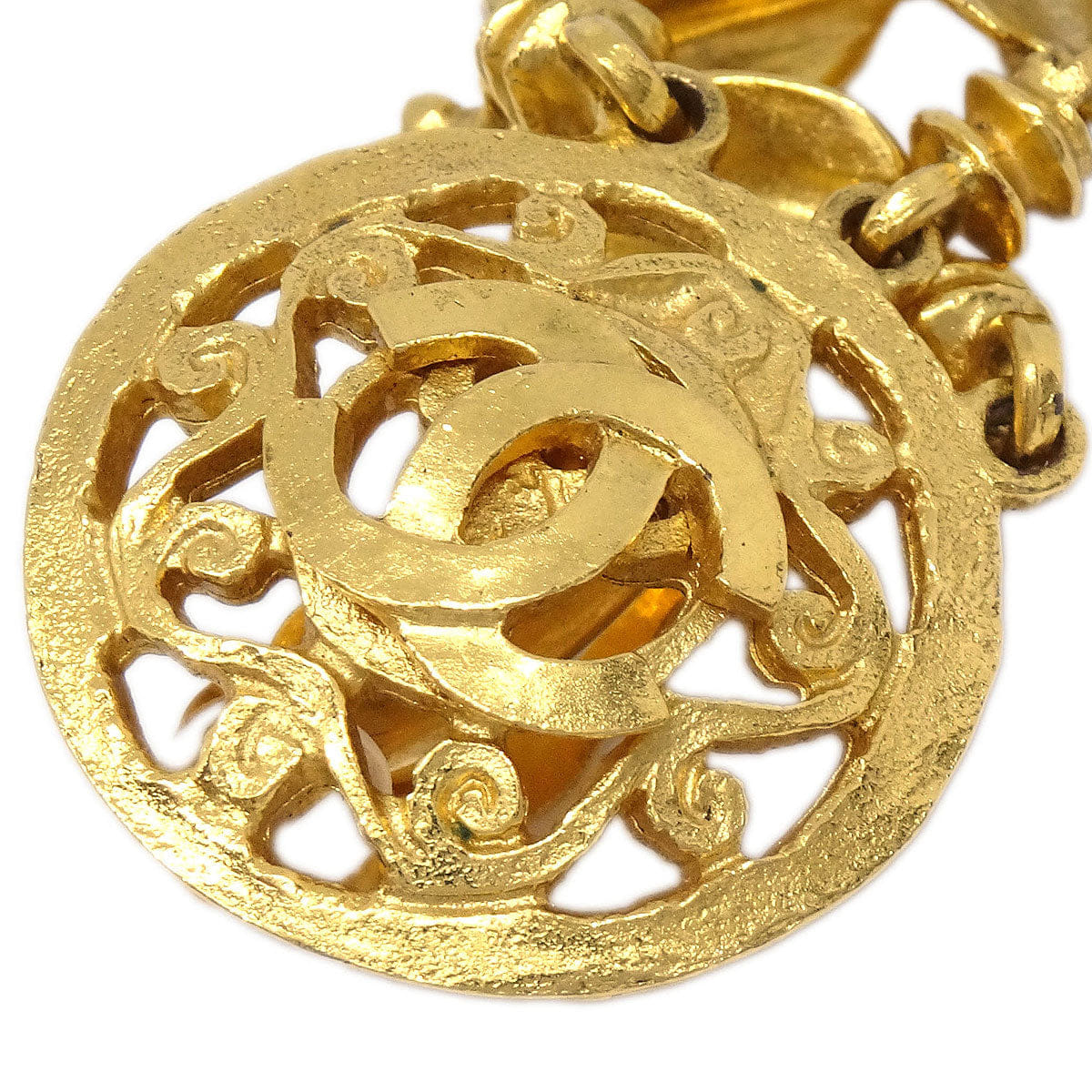 Chanel Dangle Clip - On Earrings Gold 95A