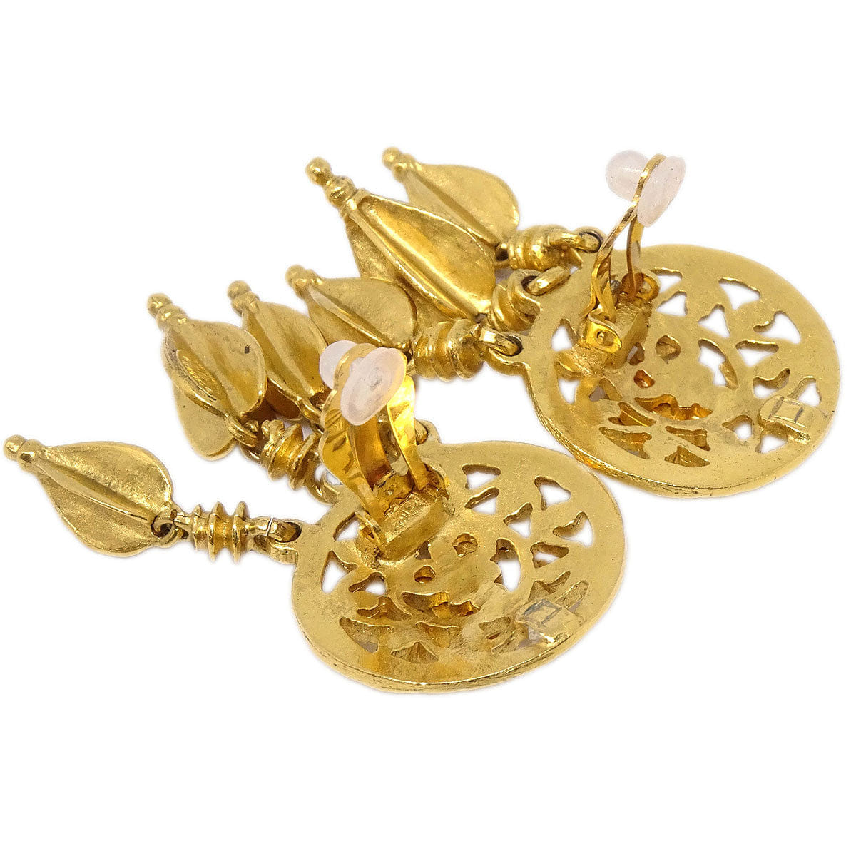 Chanel Dangle Clip - On Earrings Gold 95A