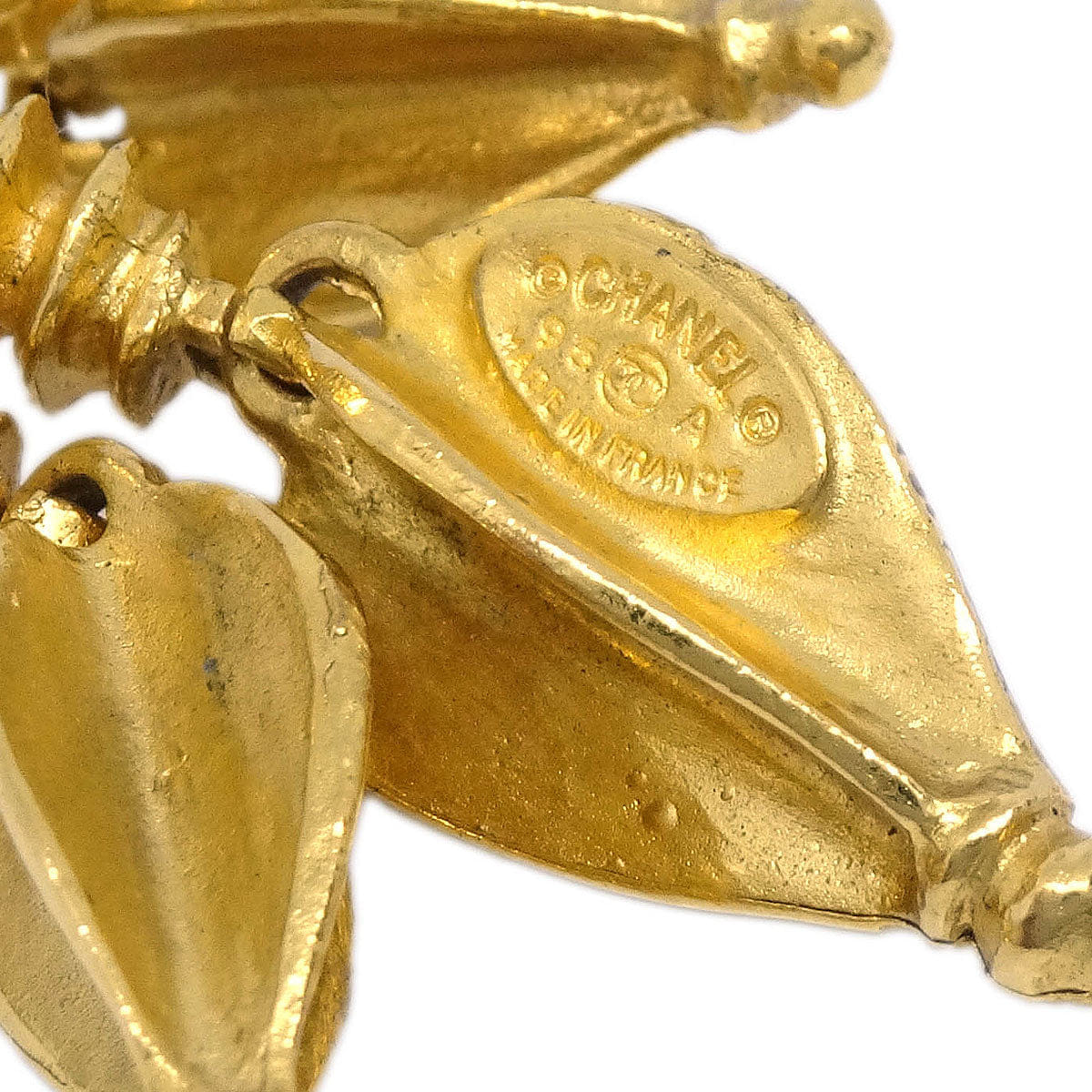 Chanel Dangle Clip - On Earrings Gold 95A