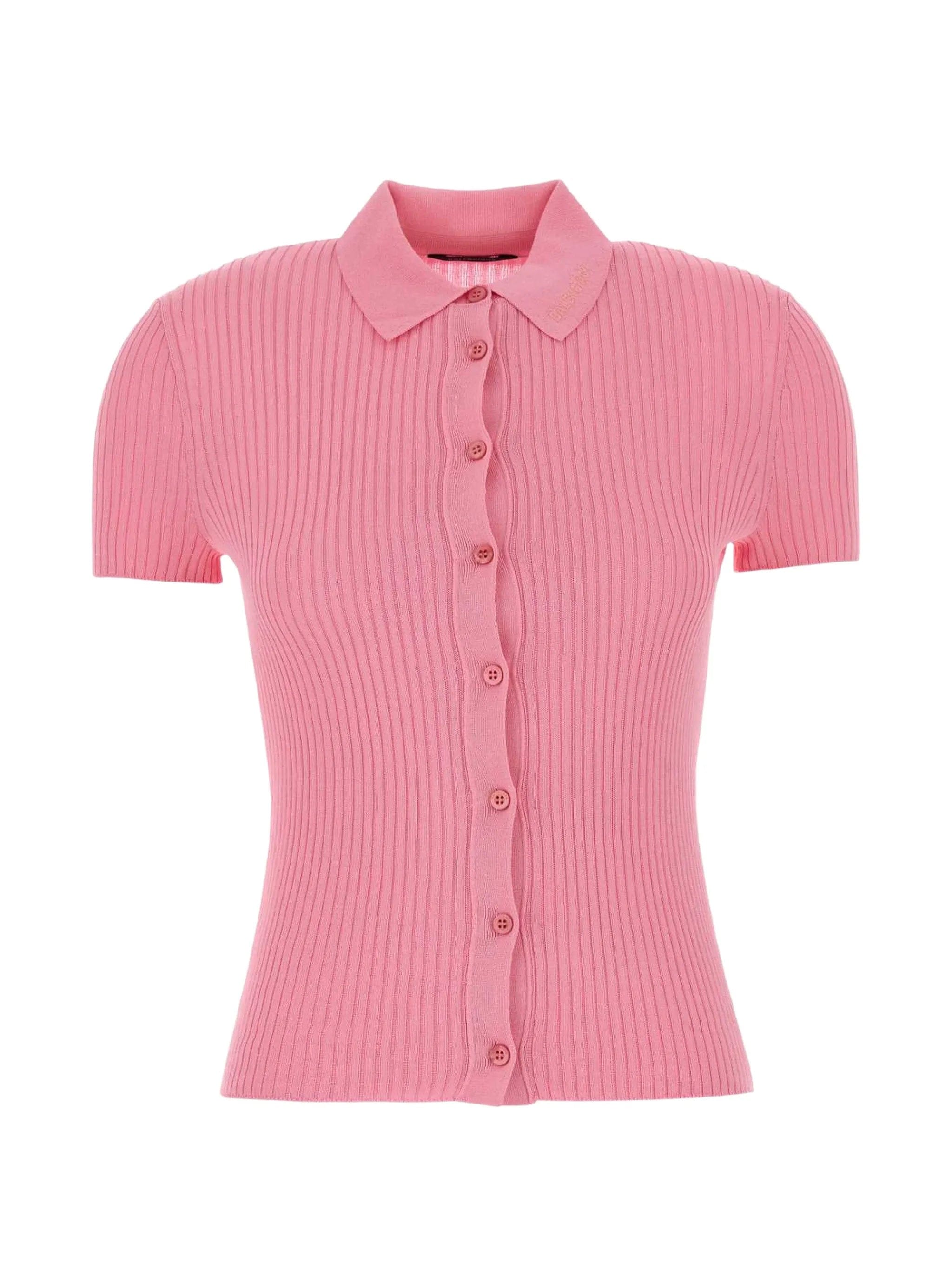 Balenciaga buttoned ribbed shirt