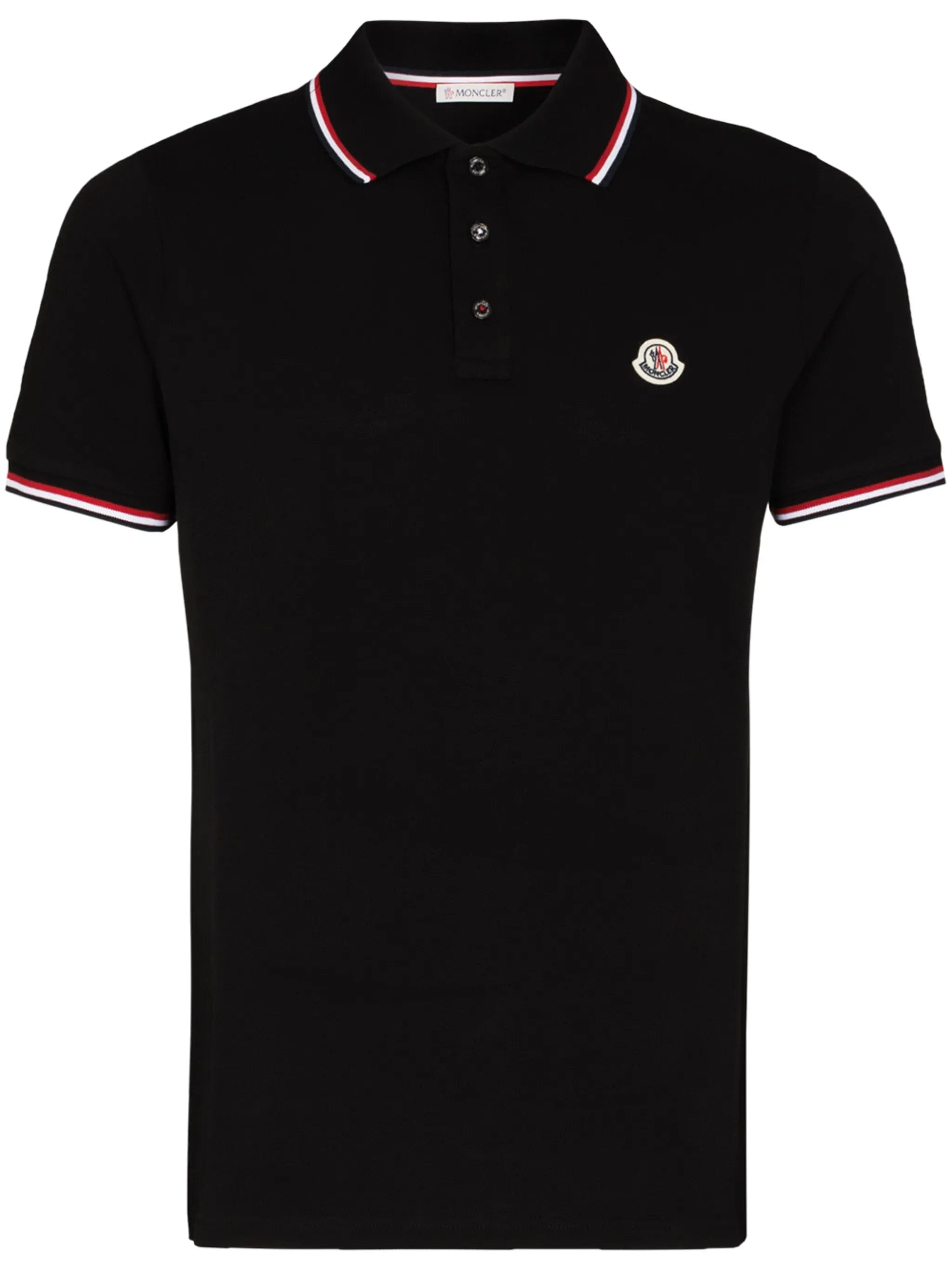 Moncler logo - patch striped - trim polo shirt