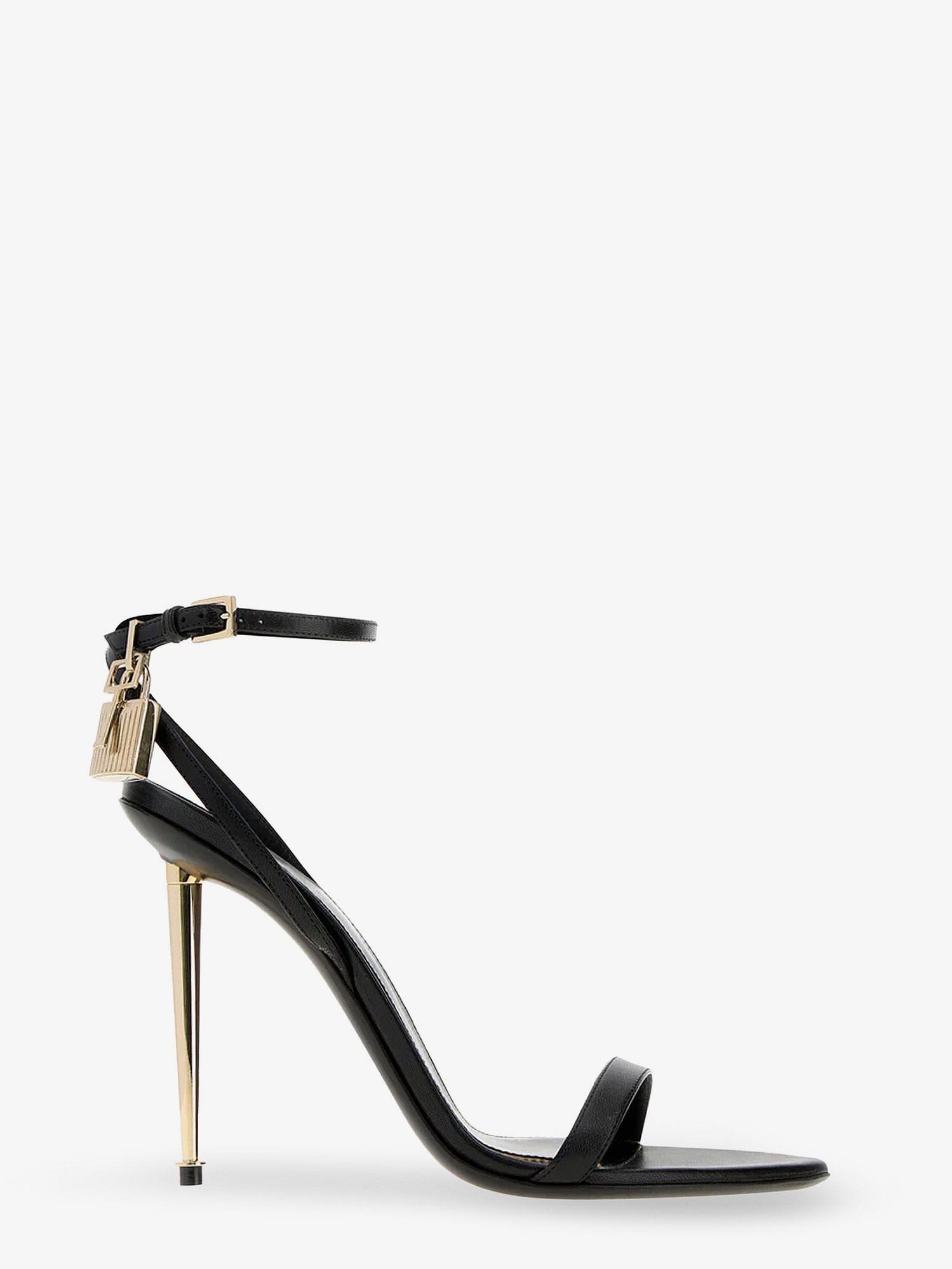 TOM FORD Leather sandals with metal Padlock detail