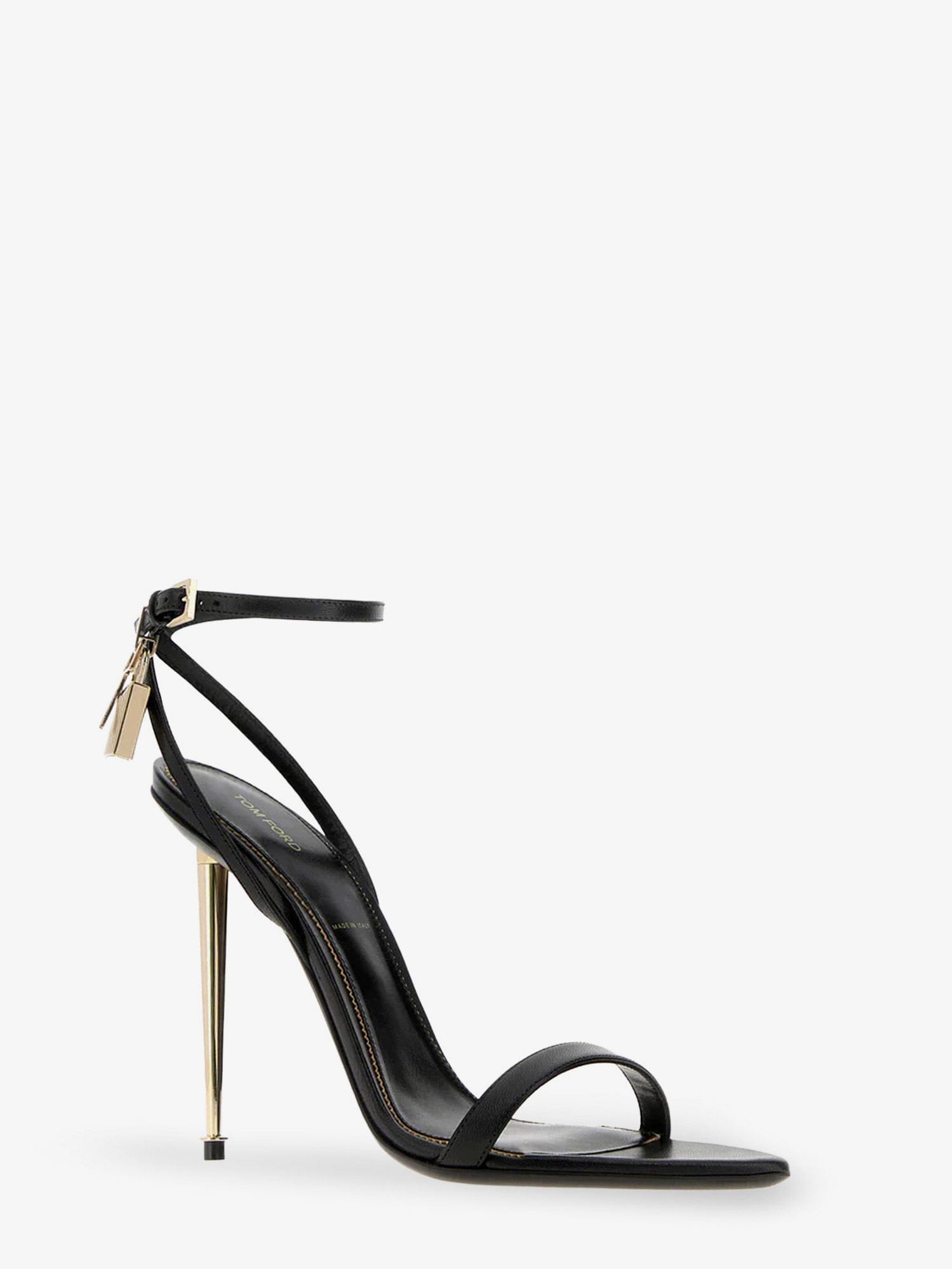 TOM FORD Leather sandals with metal Padlock detail