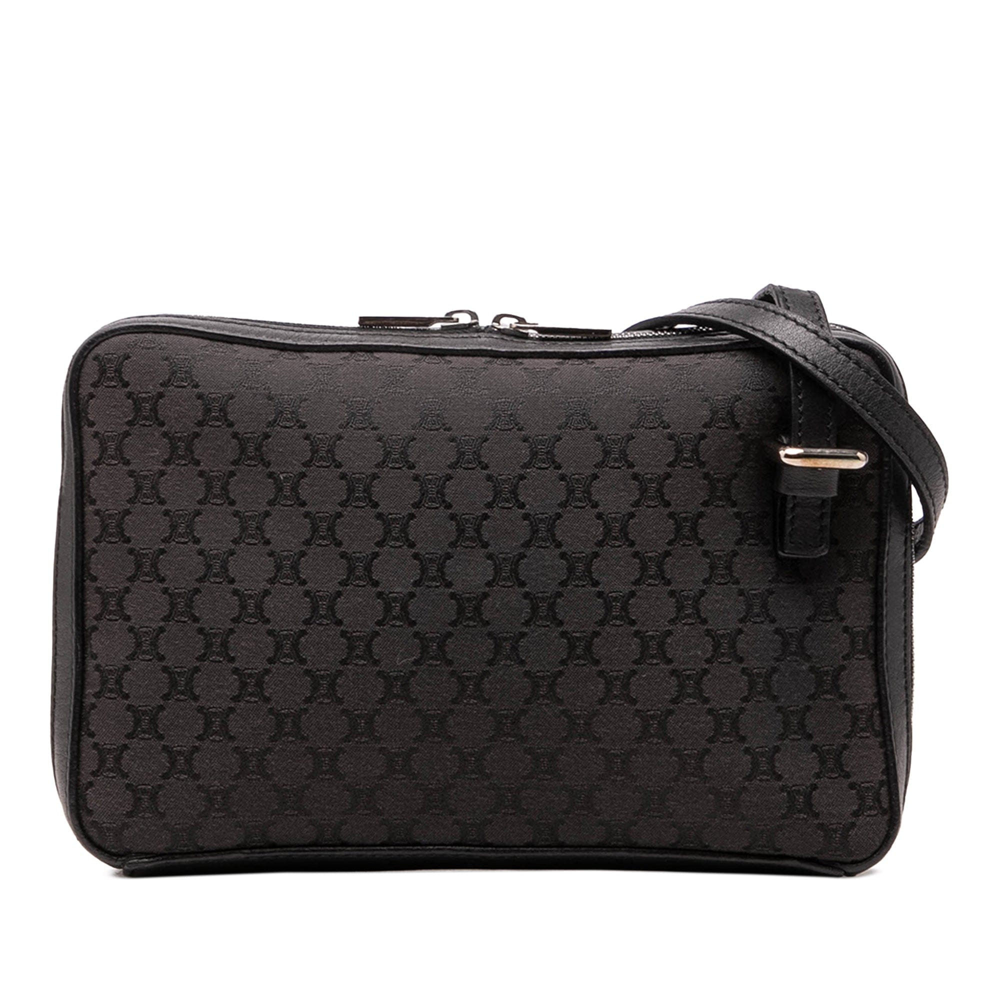 Celine Leather Trimmed Macadam Canvas Messenger Bag