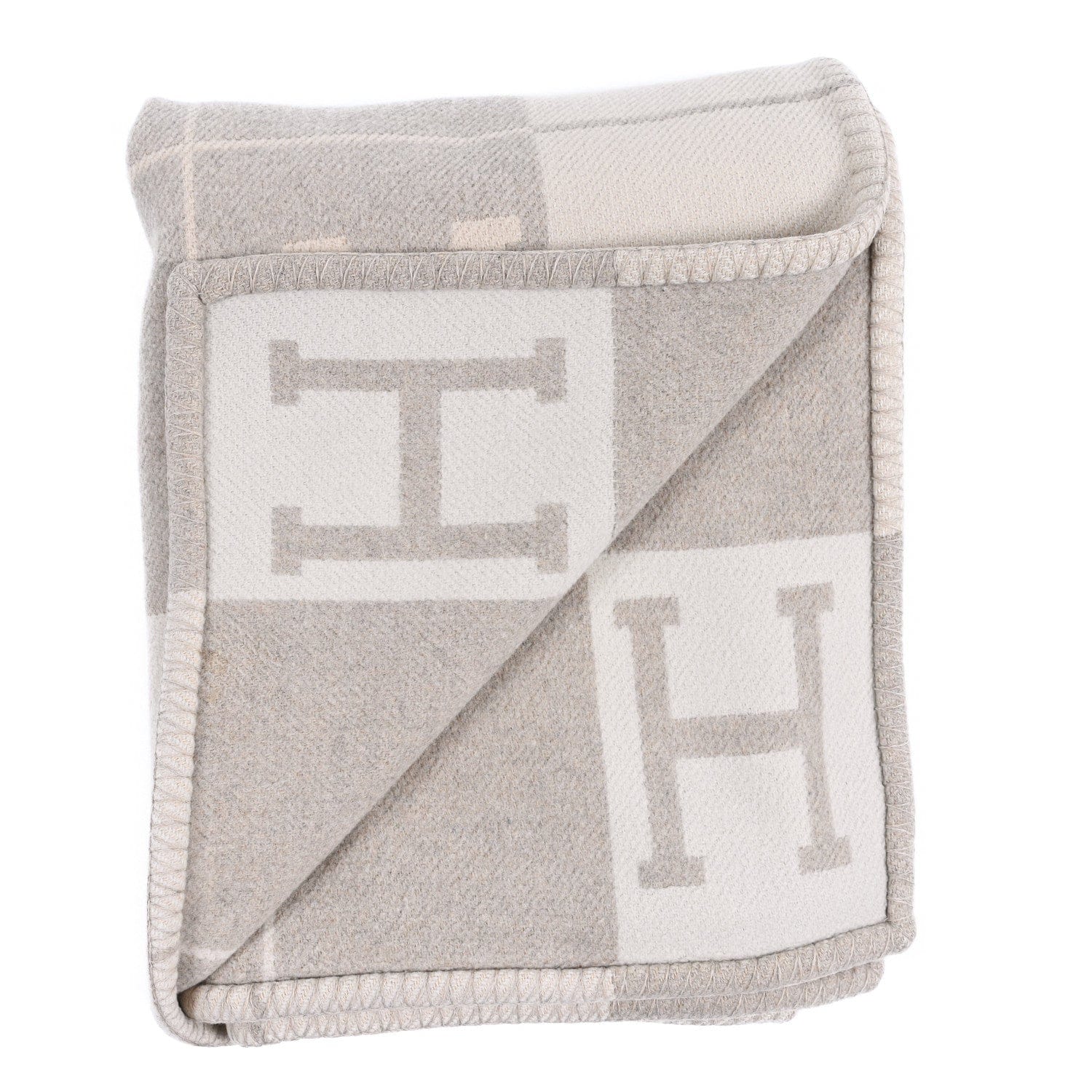 Hermes Wool Cashmere Avalon III Blanket Coco Camomille