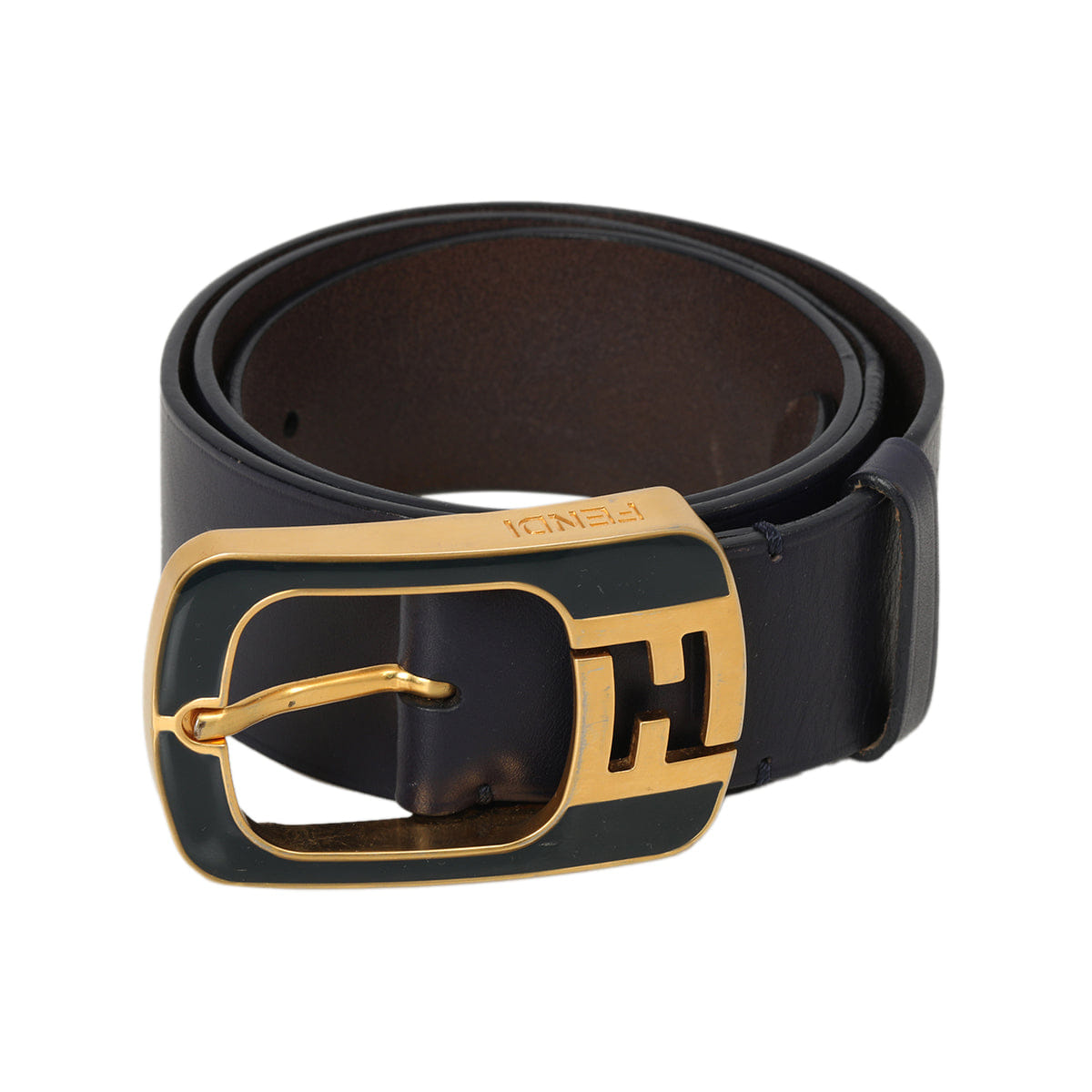 Fendi FF logo buckle Leather Belt Size: 34/85