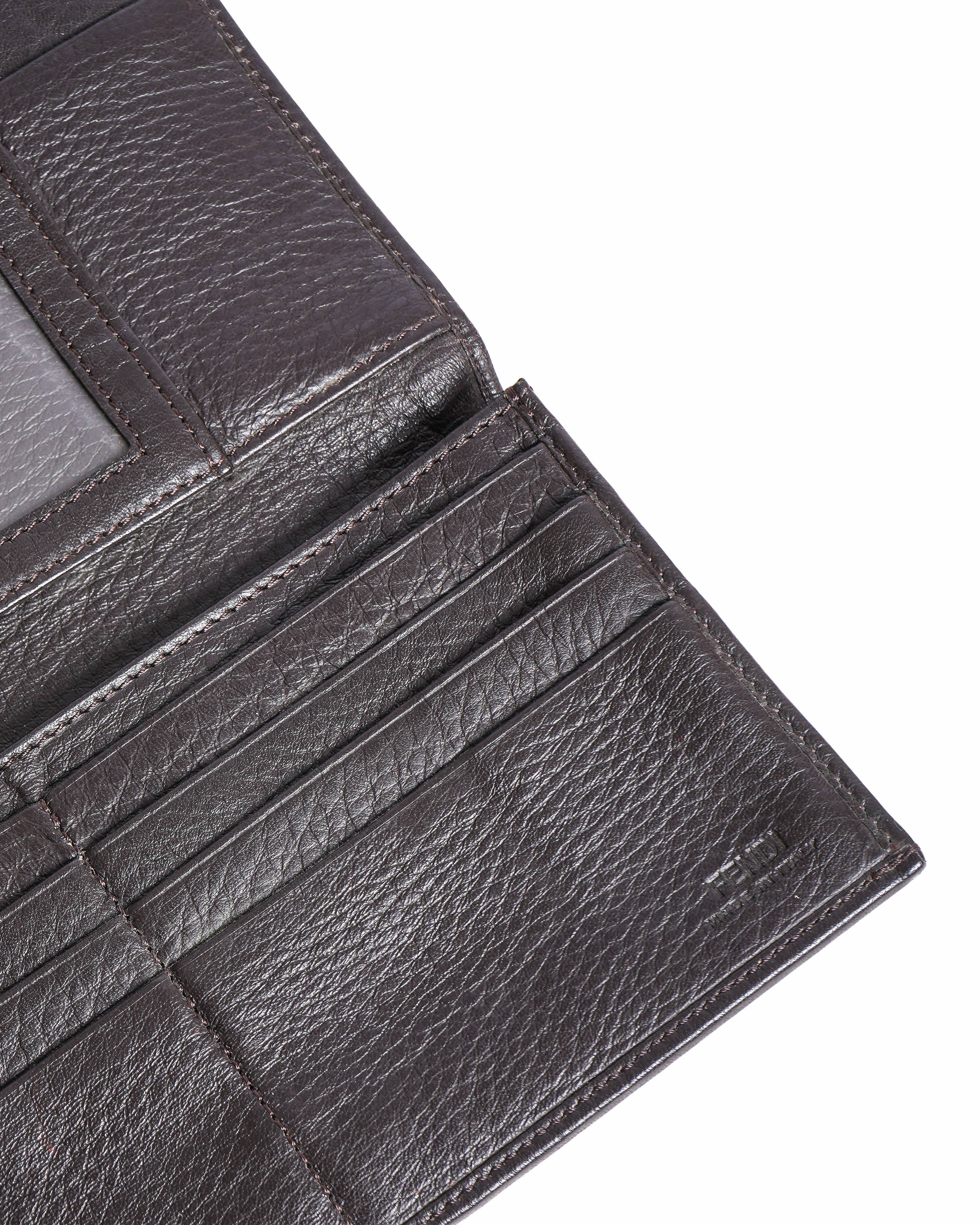 Fendi Tobacco Zucca Continental Wallet In Canvas & Leather