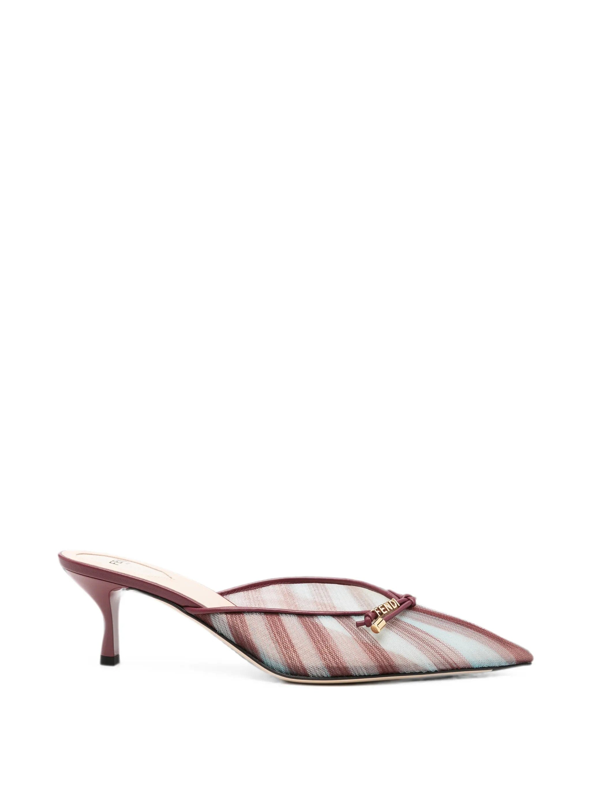 Fendi tulle striped mules