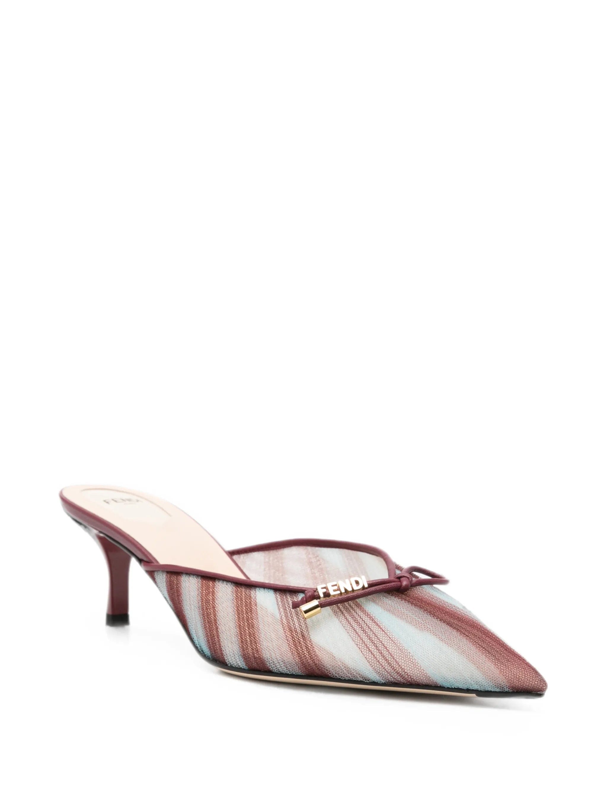 Fendi tulle striped mules