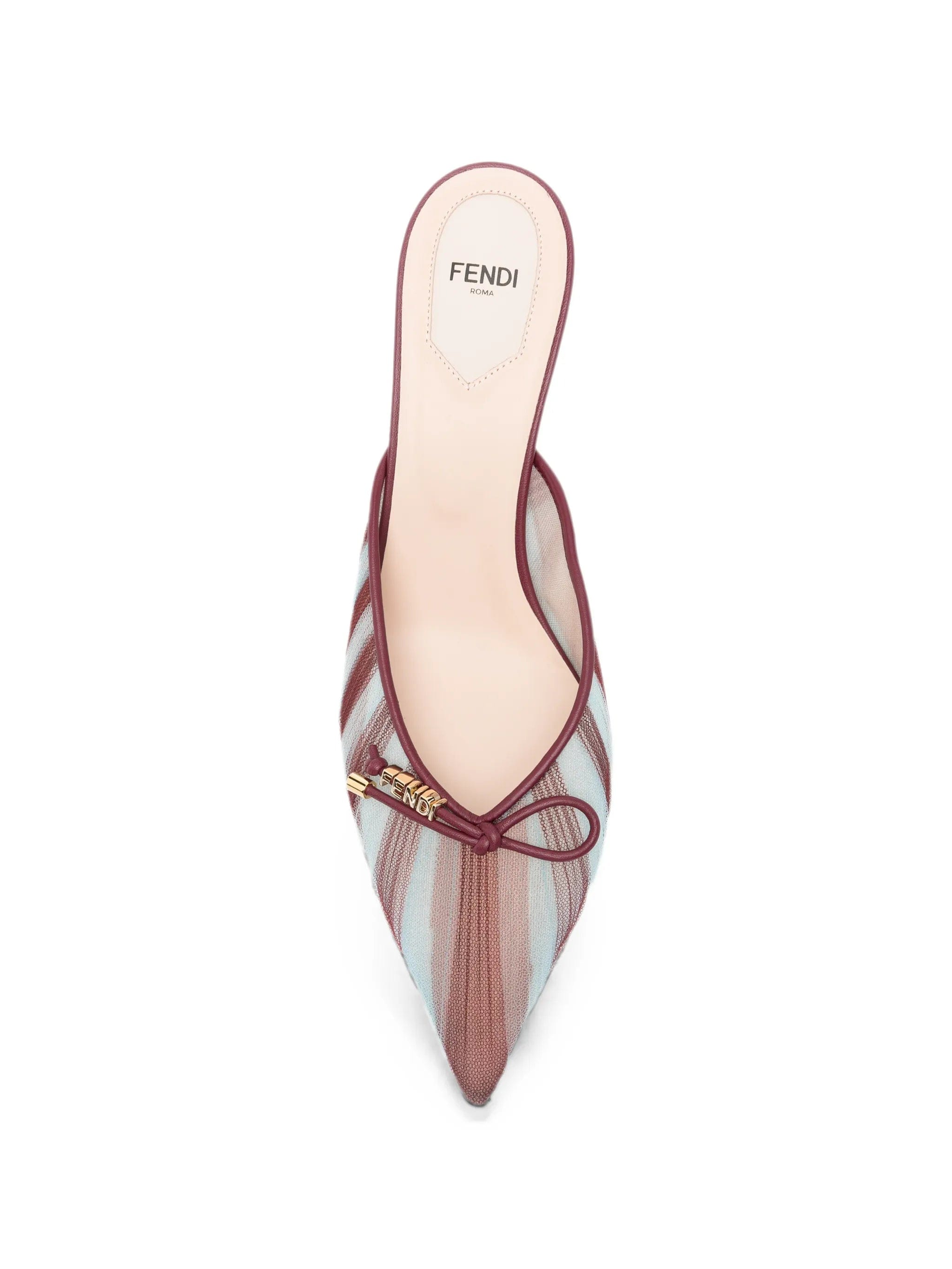 Fendi tulle striped mules