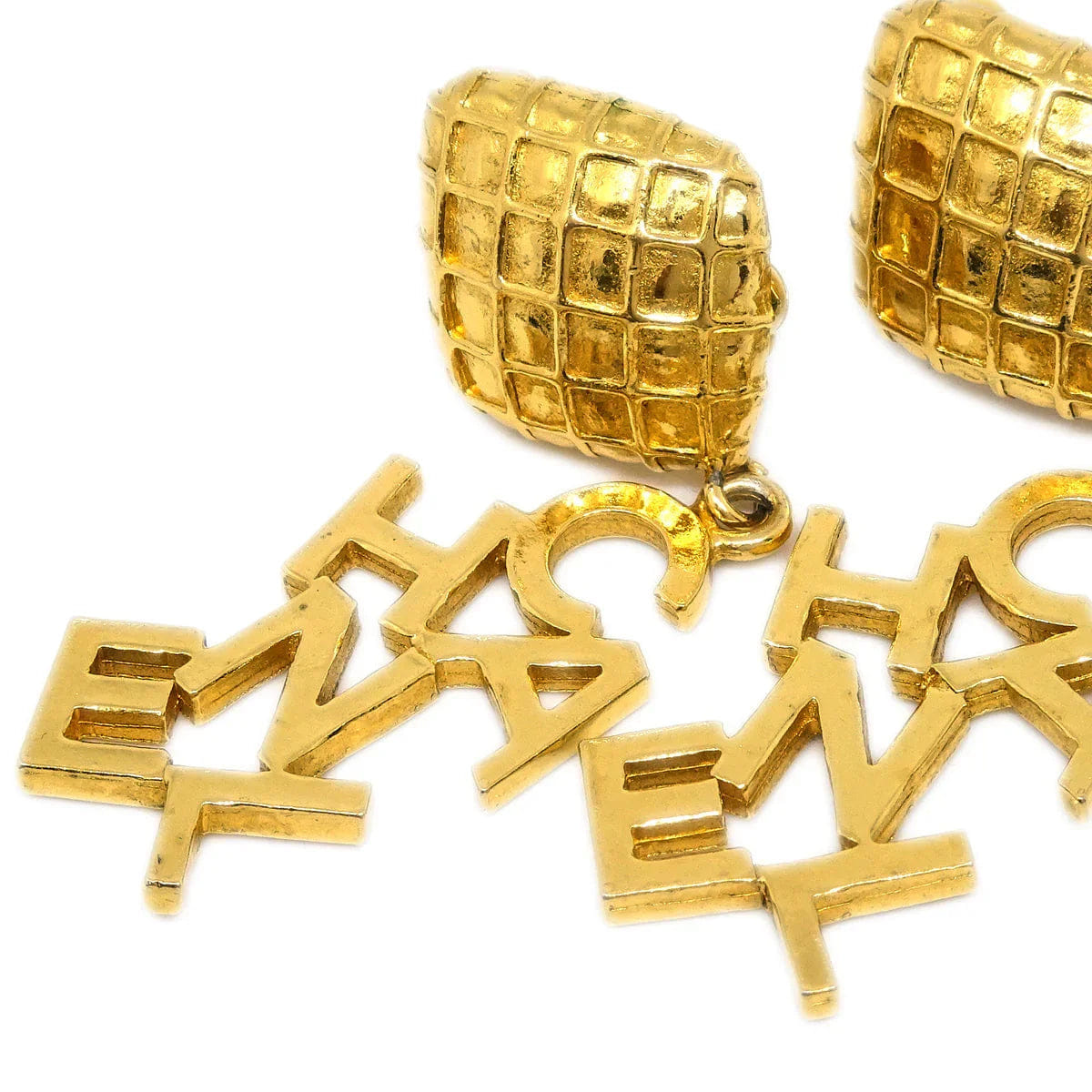 Chanel Gold Dangle Earrings Clip - On