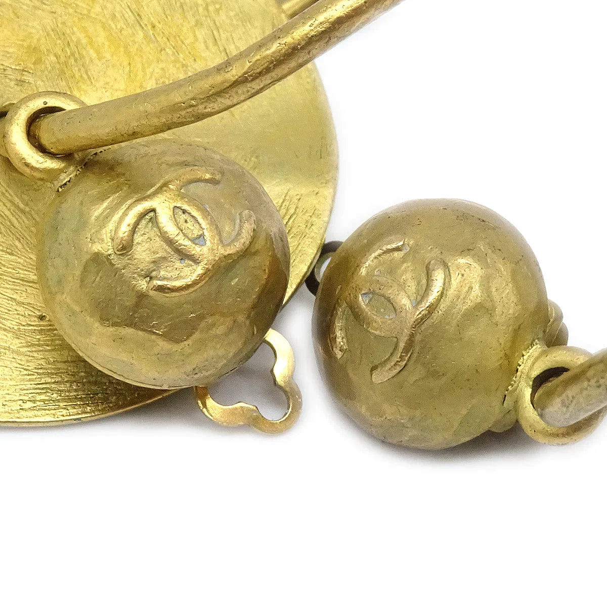 Chanel Dangle Hoop Earrings Clip - On Gold 94A