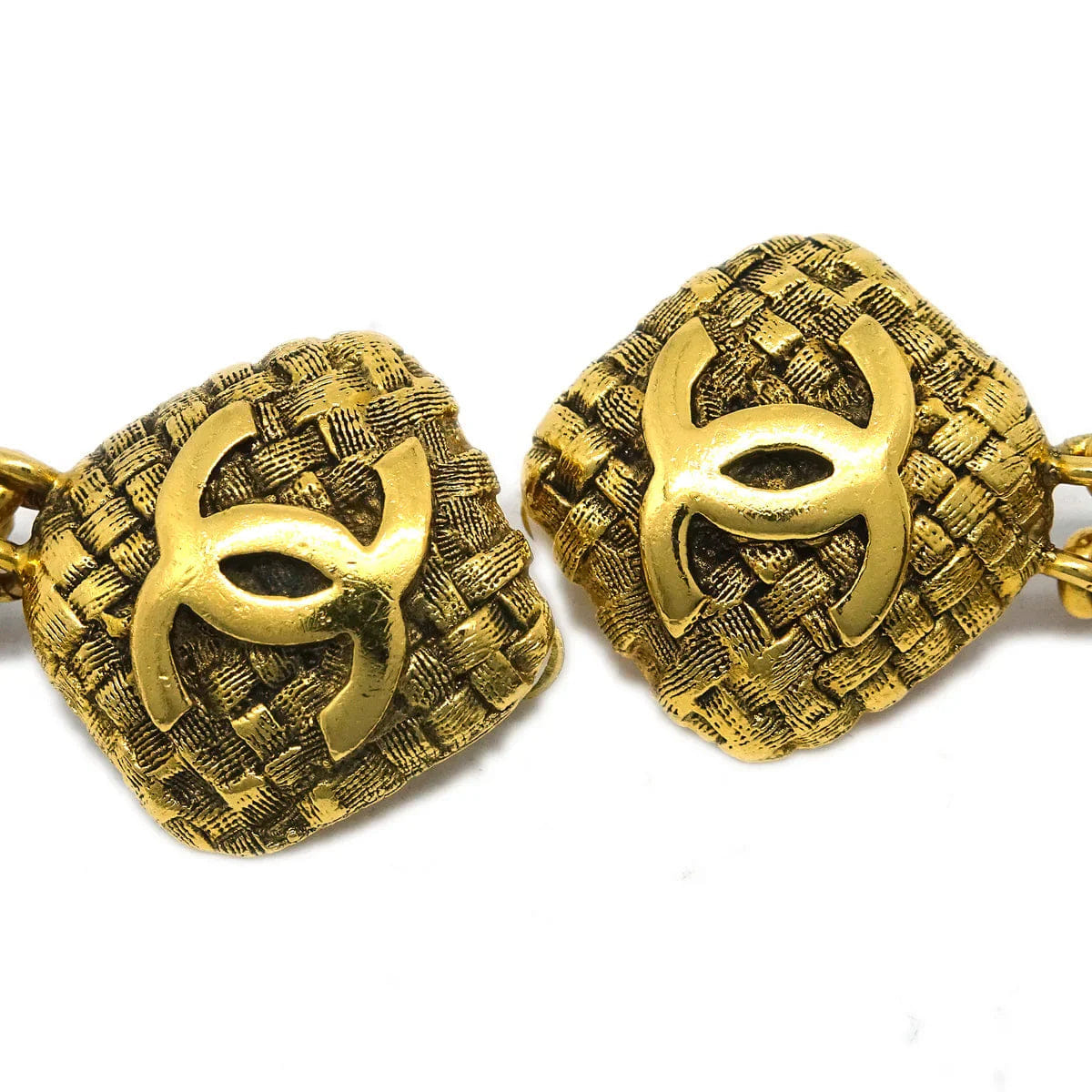 Chanel Hoop Dangle Earrings Clip - On Gold 29/2881