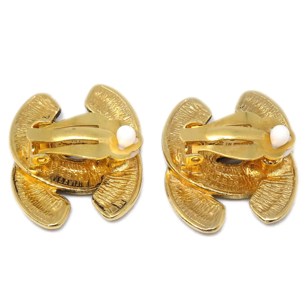 Chanel Quilted Earrings Clip - On Gold 2459