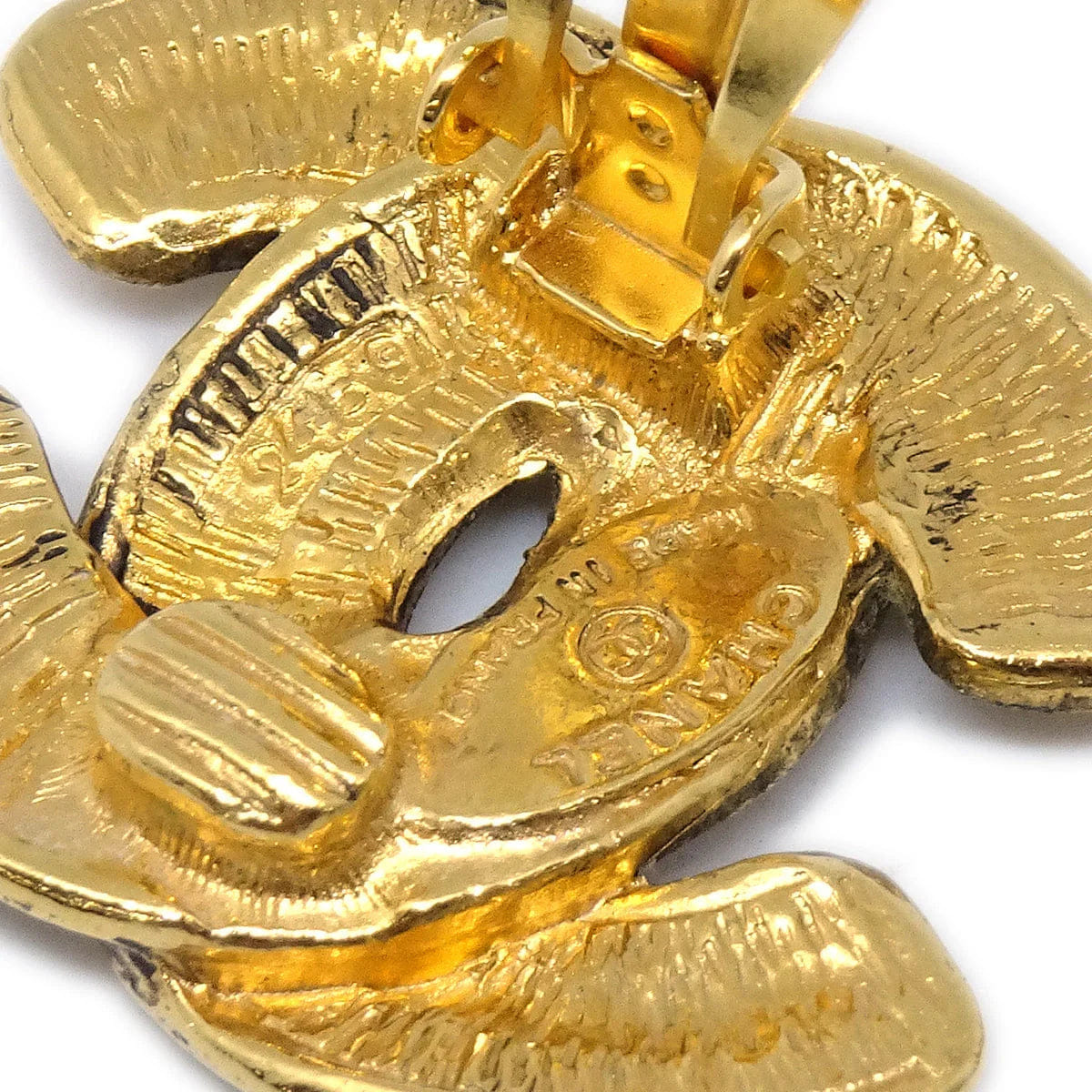 Chanel Quilted Earrings Clip - On Gold 2459