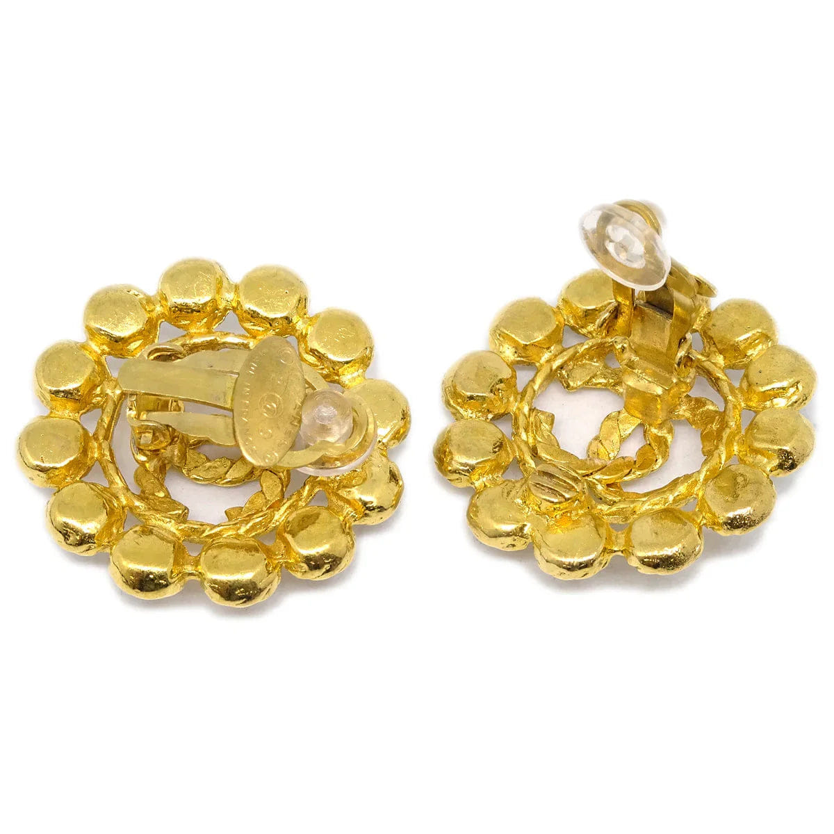 Chanel Gold Earrings Clip - On Rhinestone 29