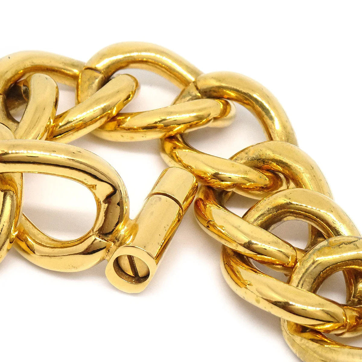 Chanel 1995 Turnlock Gold Chain Bracelet