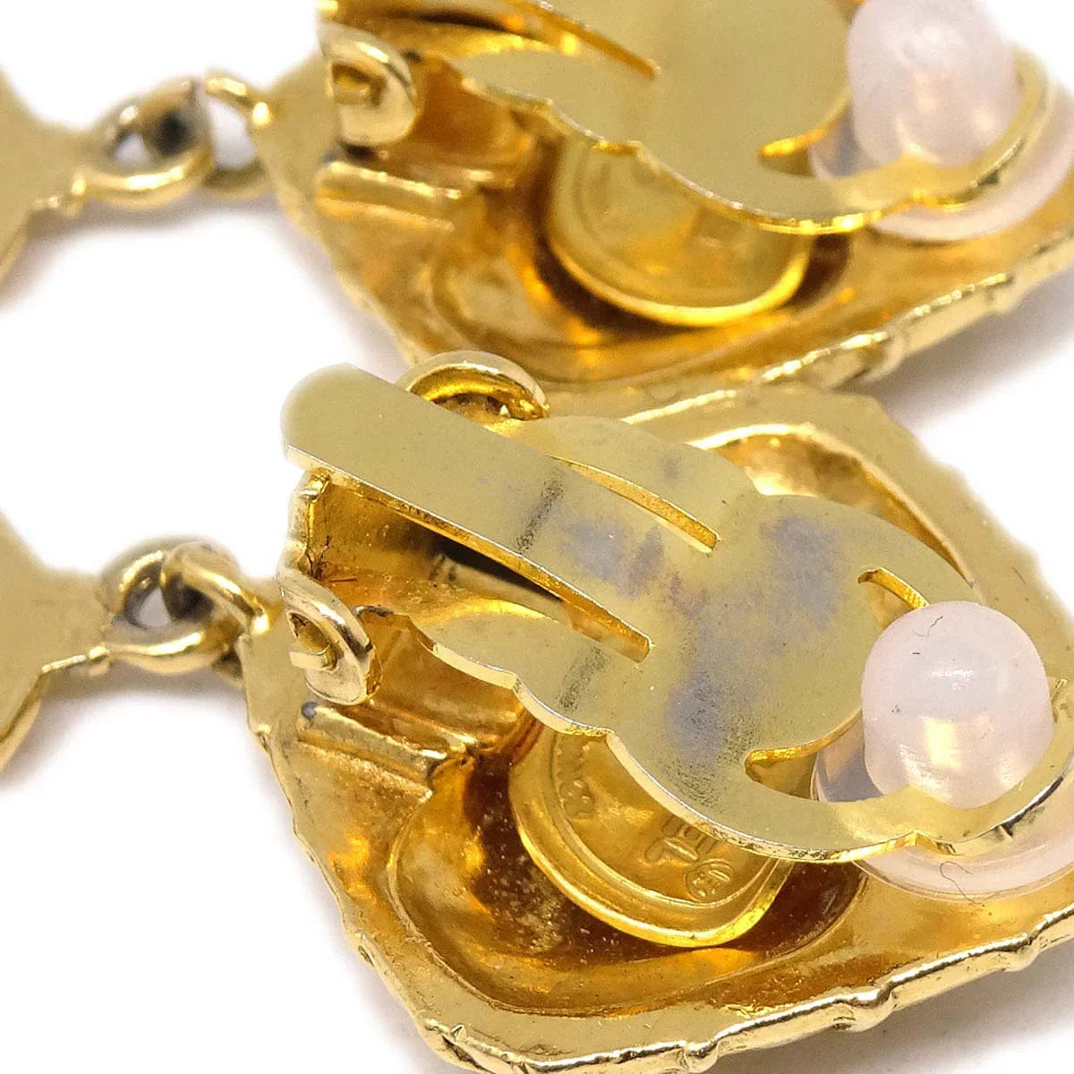 Chanel Mademoiselle Dangle Earrings Clip - On Gold