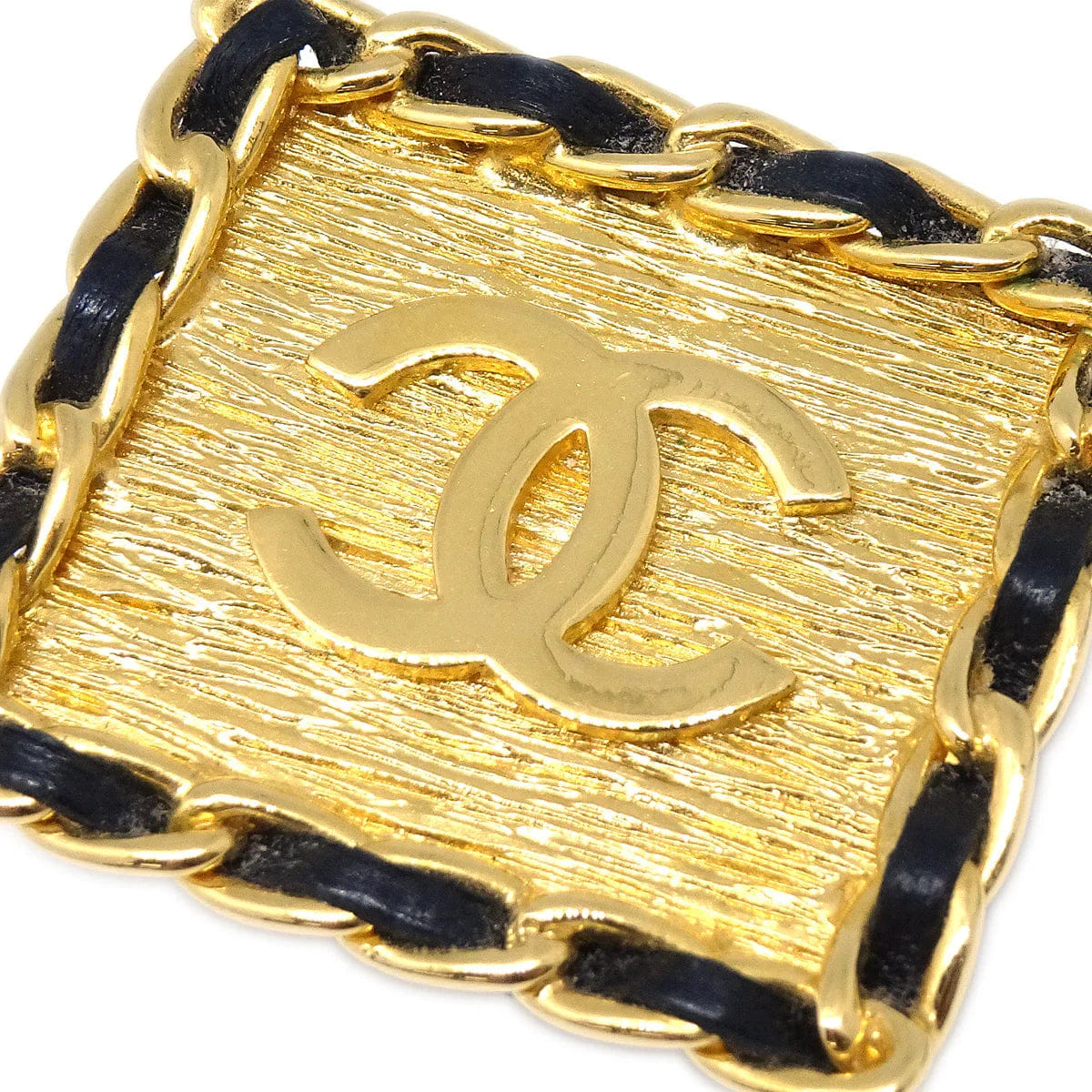 Chanel Chain Around Rectangular Earrings Clip - On Gold 26