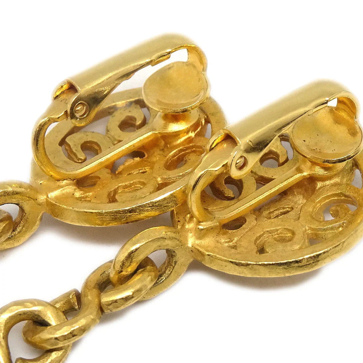 Chanel Bell Dangle Earrings Clip - On Gold 95P