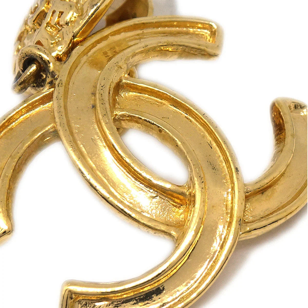 Chanel CC Dangle Earrings Clip - On Gold 95A