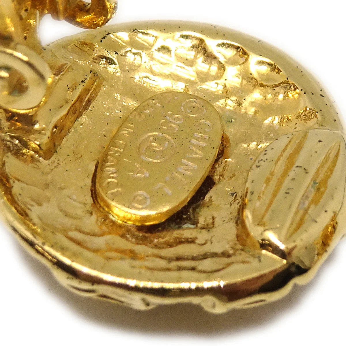 Chanel CC Dangle Earrings Clip - On Gold 95A
