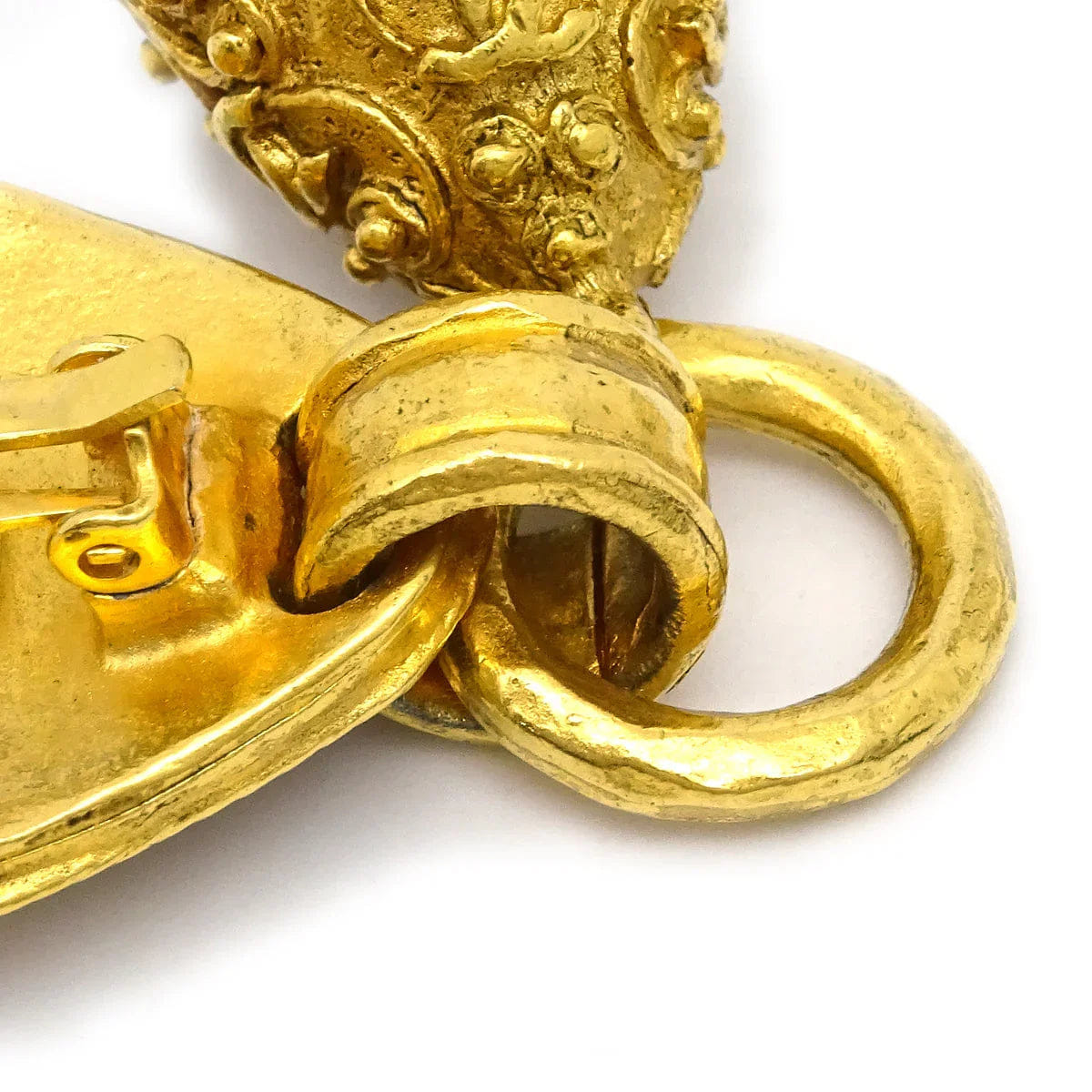 Chanel 1994 Filigree Bell Dangle Earrings Clip - On