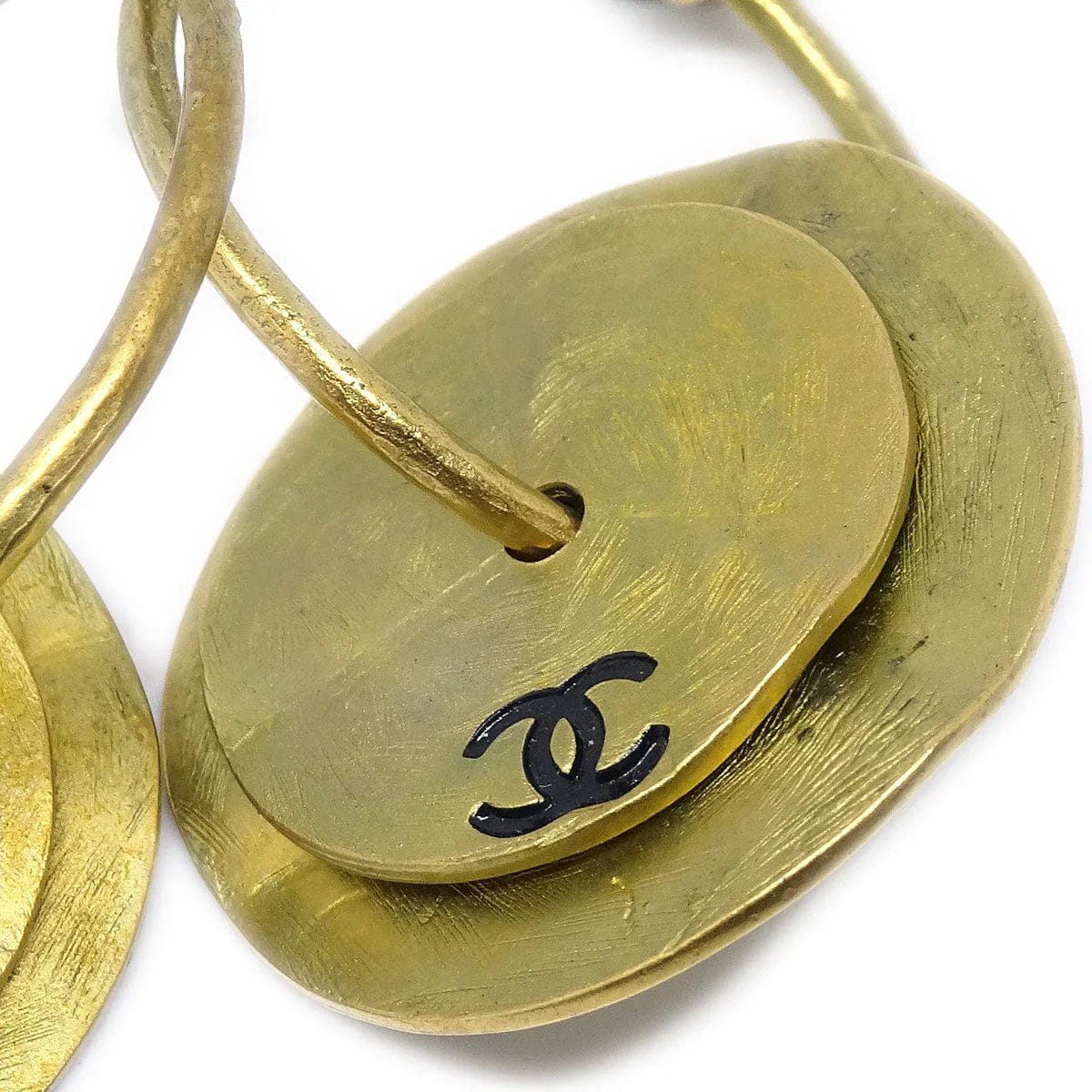 Chanel 1994 Hoop Earrings Clip - On Gold 94A