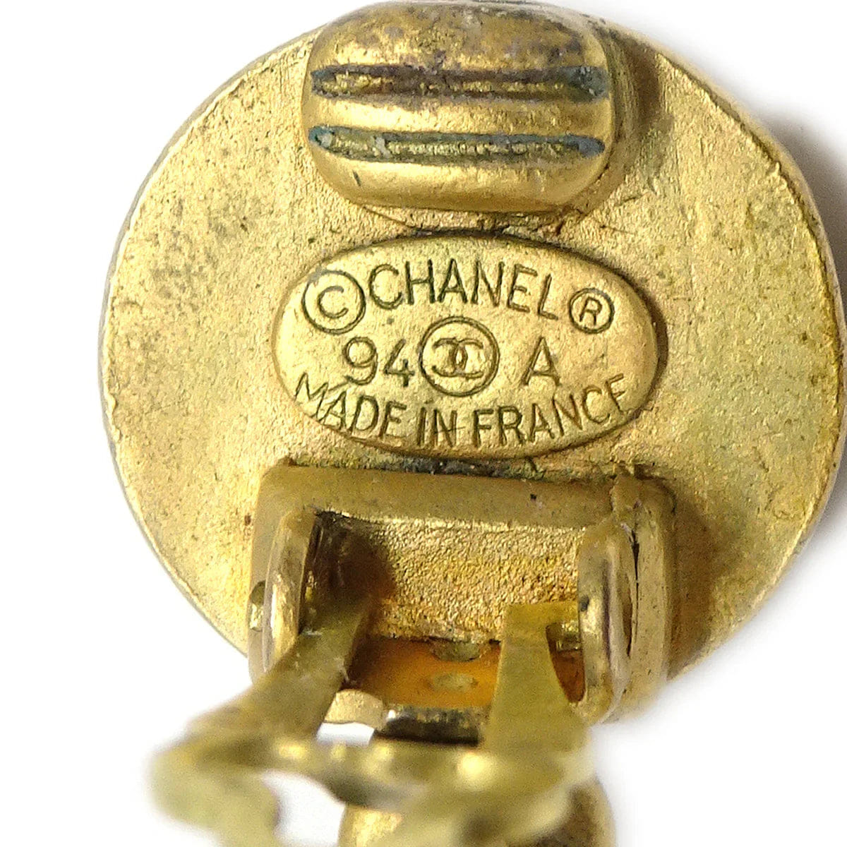 Chanel 1994 Hoop Earrings Clip - On Gold 94A