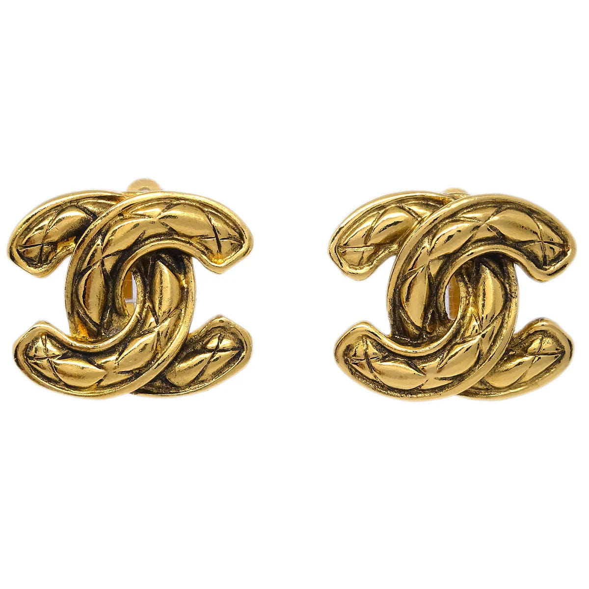 Chanel CC Earrings Clip - On Gold 2433