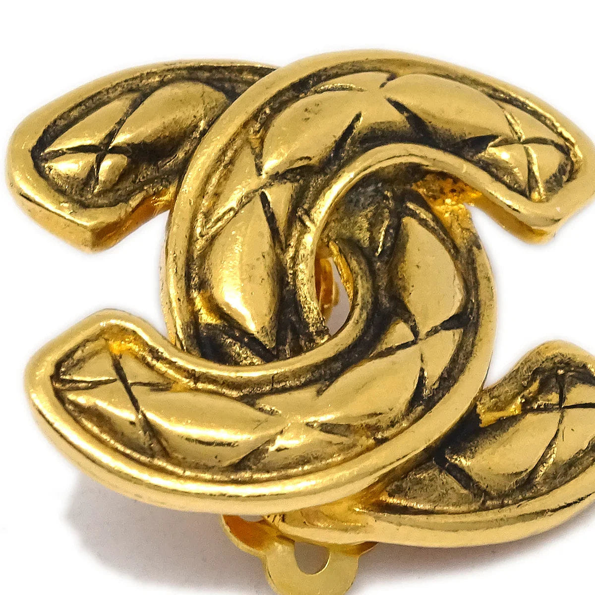 Chanel CC Earrings Clip - On Gold 2433