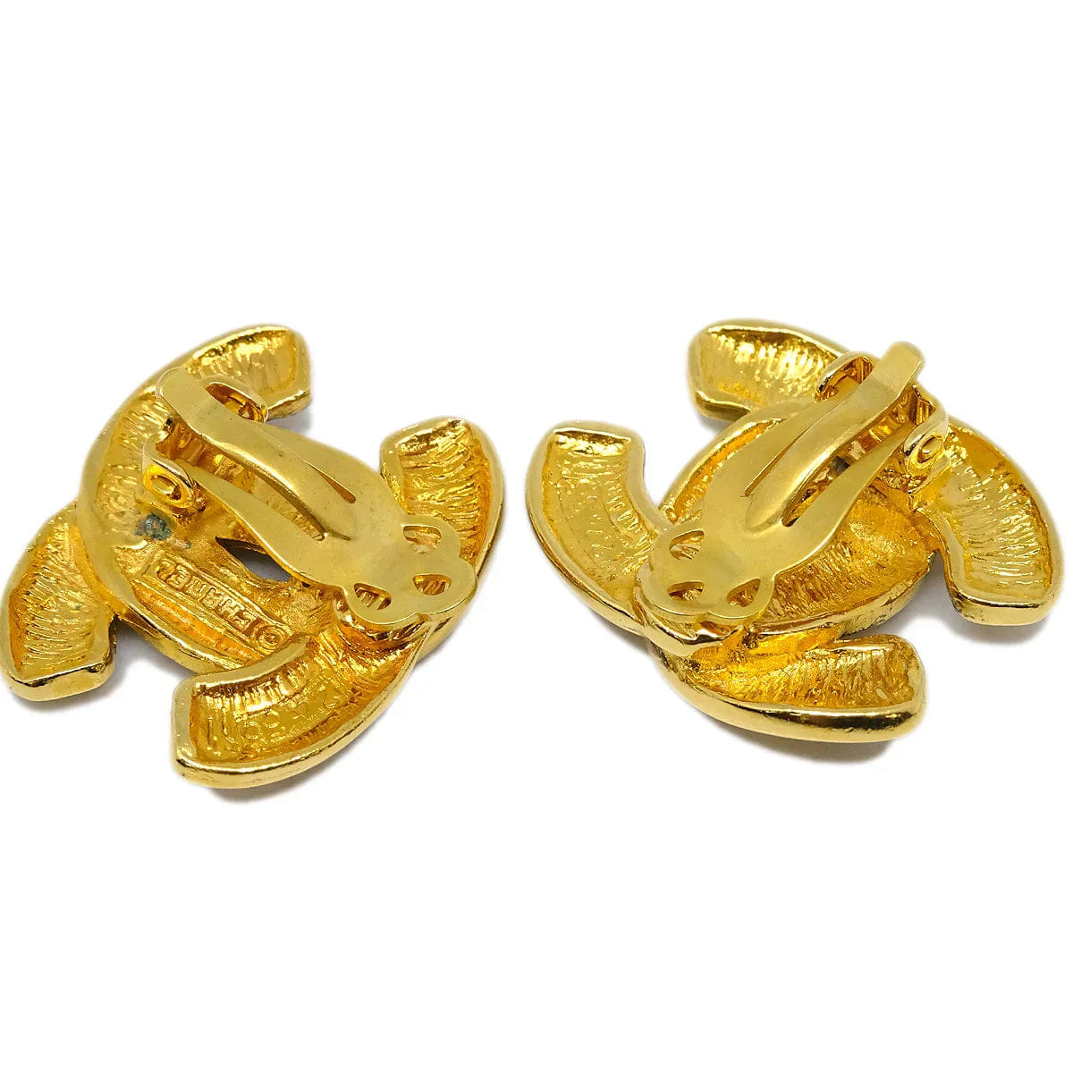 Chanel CC Earrings Clip - On Gold 2433