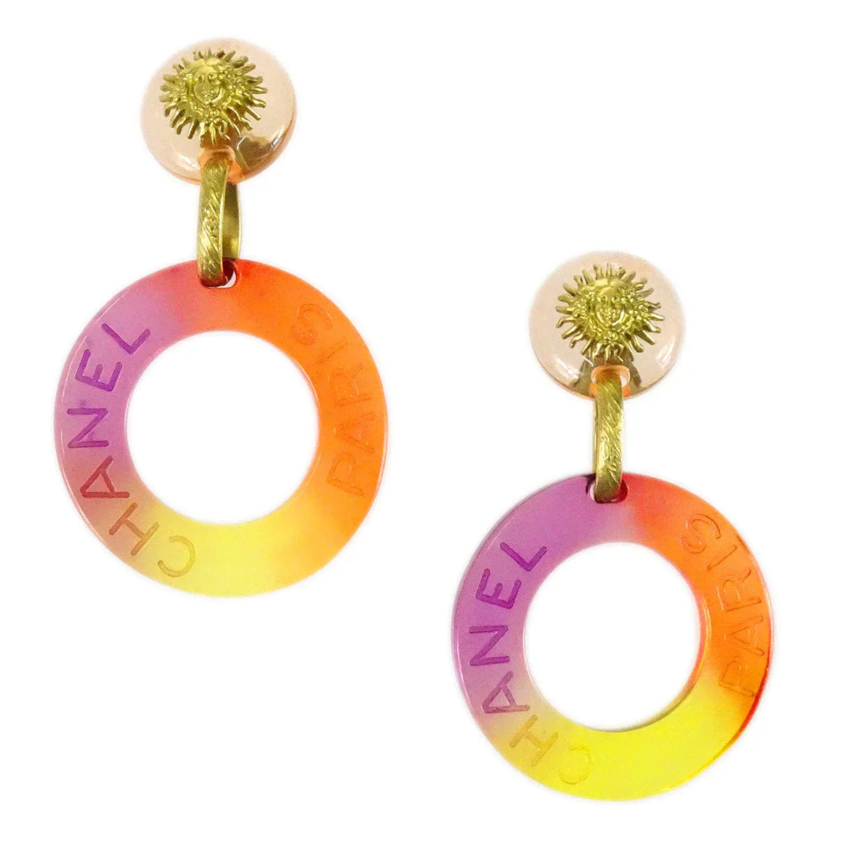 Chanel * 1995 Cruise Logo Hoop Earrings