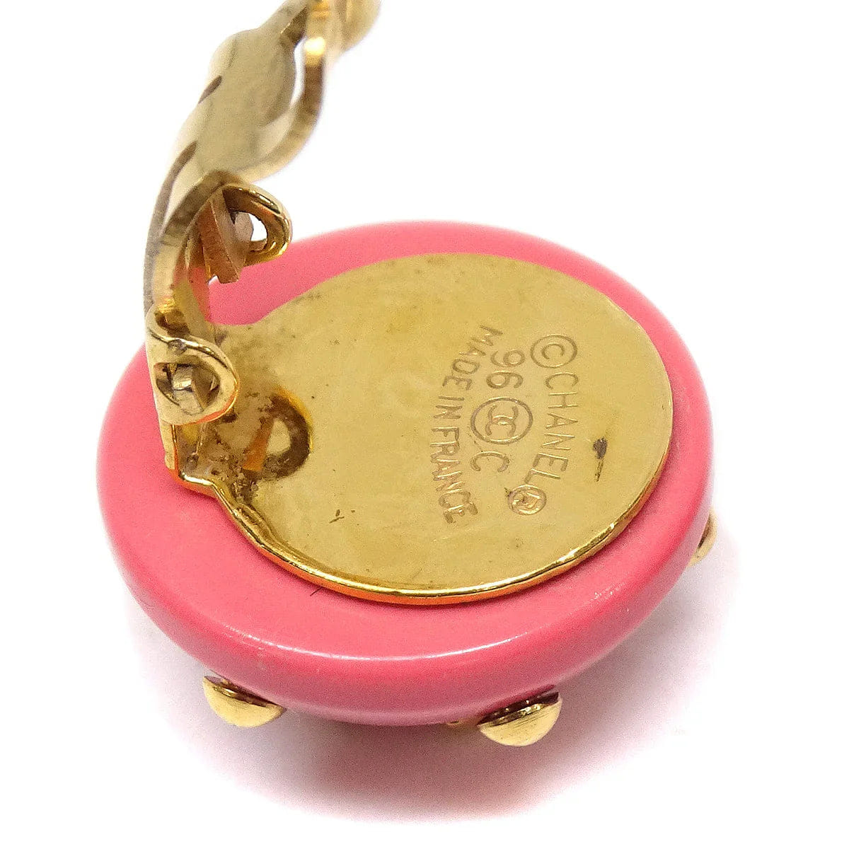 Chanel Studded Earrings Pink Clip - On 96C