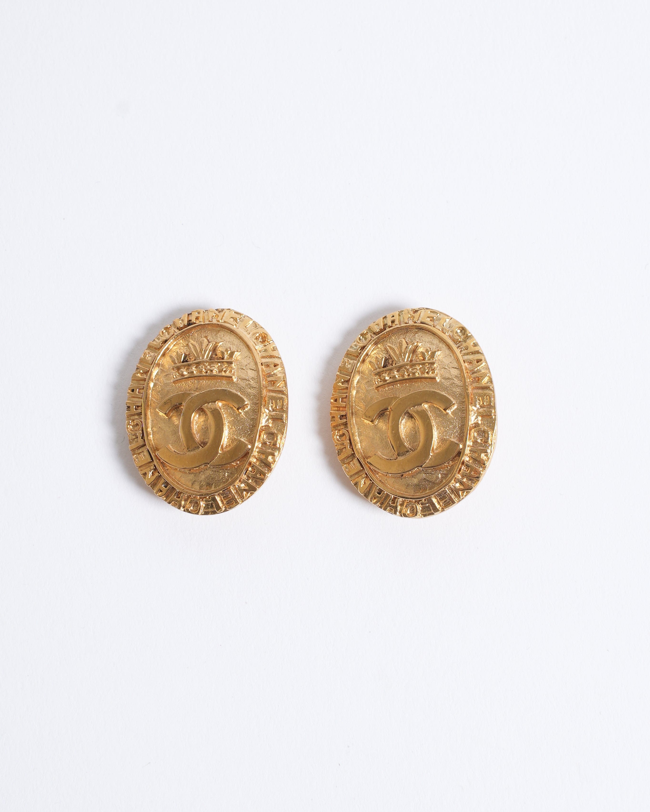 Chanel Vintage Chanel Oval Earrings Made In France