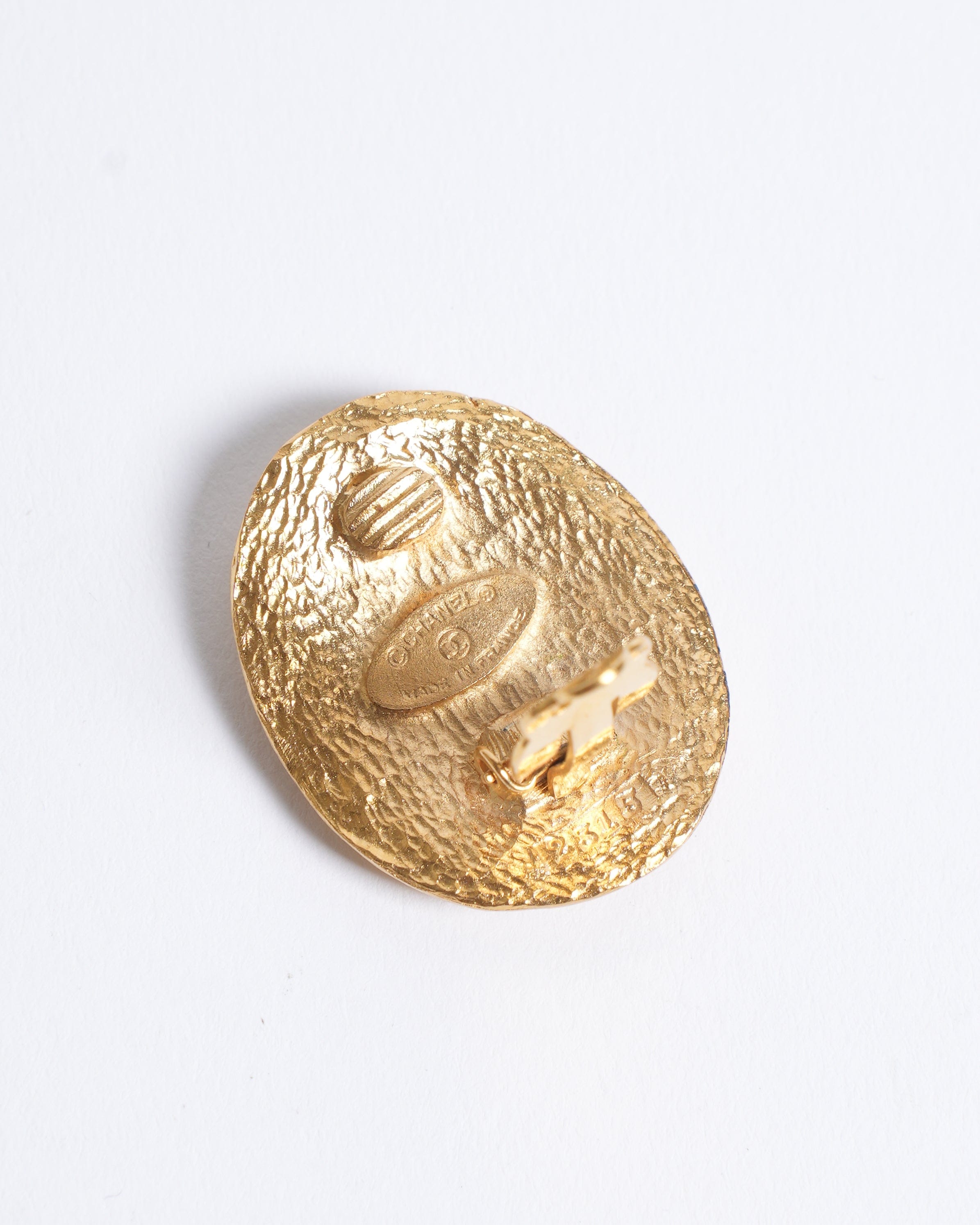 Chanel Vintage Chanel Oval Earrings Made In France