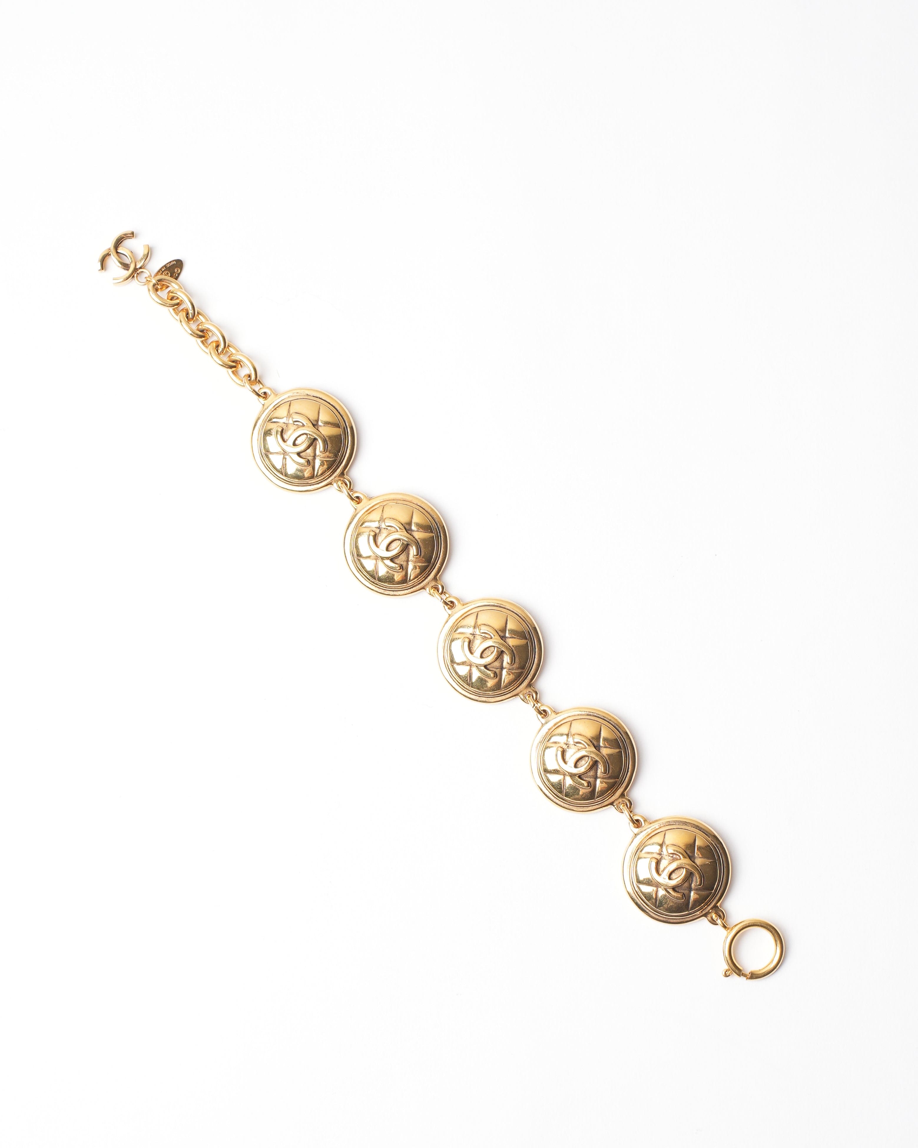 Chanel Vintage Chanel Gold Plated Bracelet