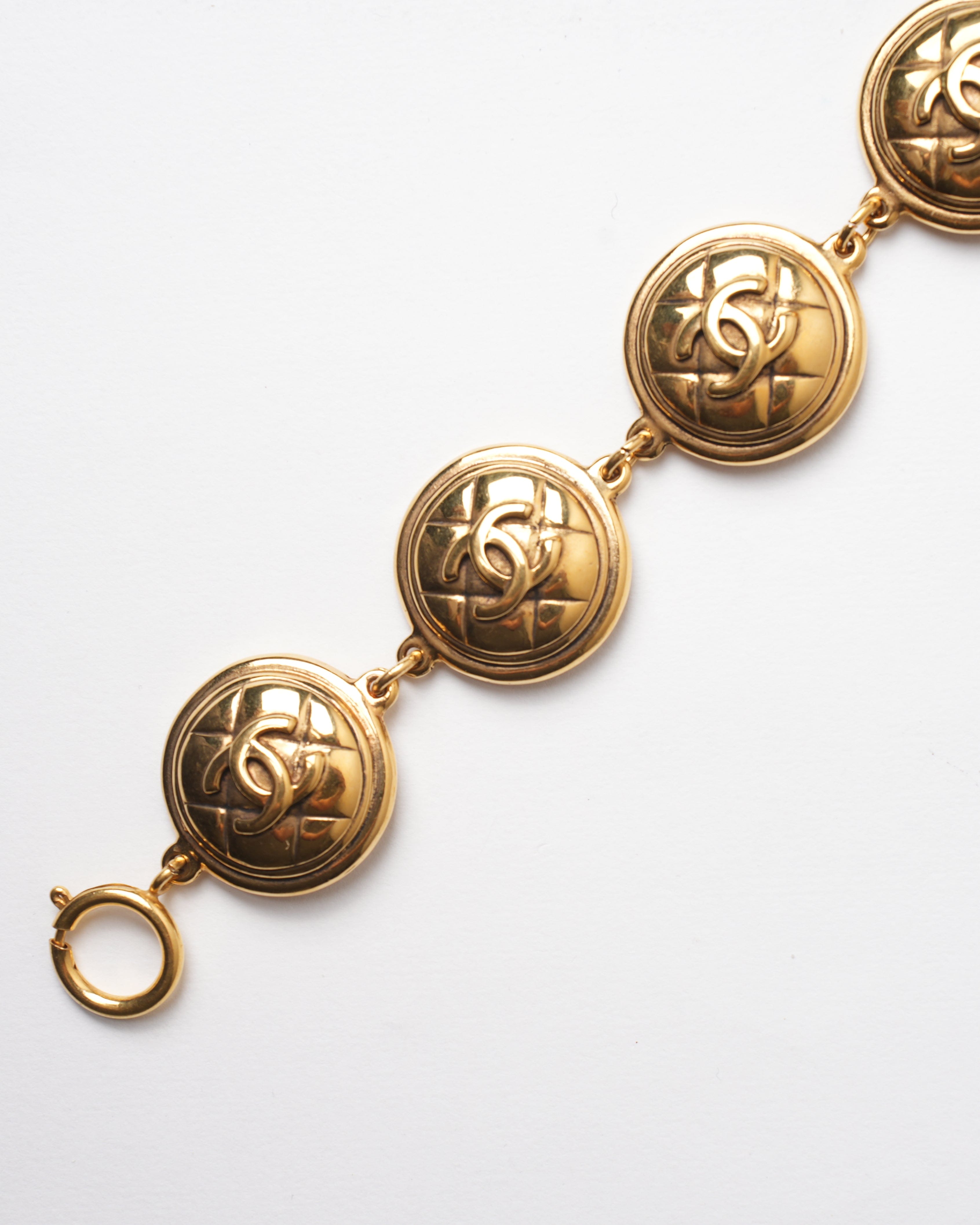 Chanel Vintage Chanel Gold Plated Bracelet