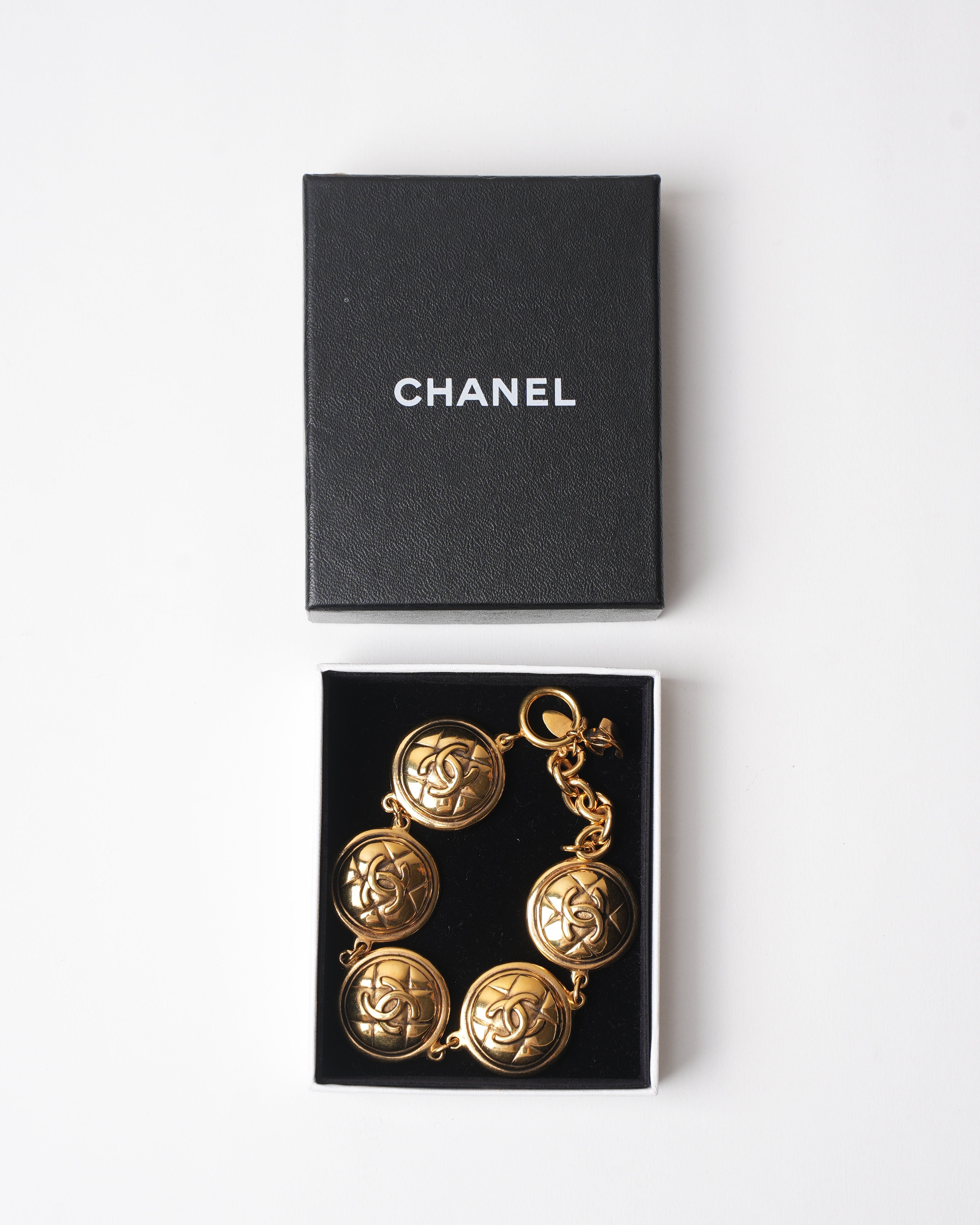 Chanel Vintage Chanel Gold Plated Bracelet