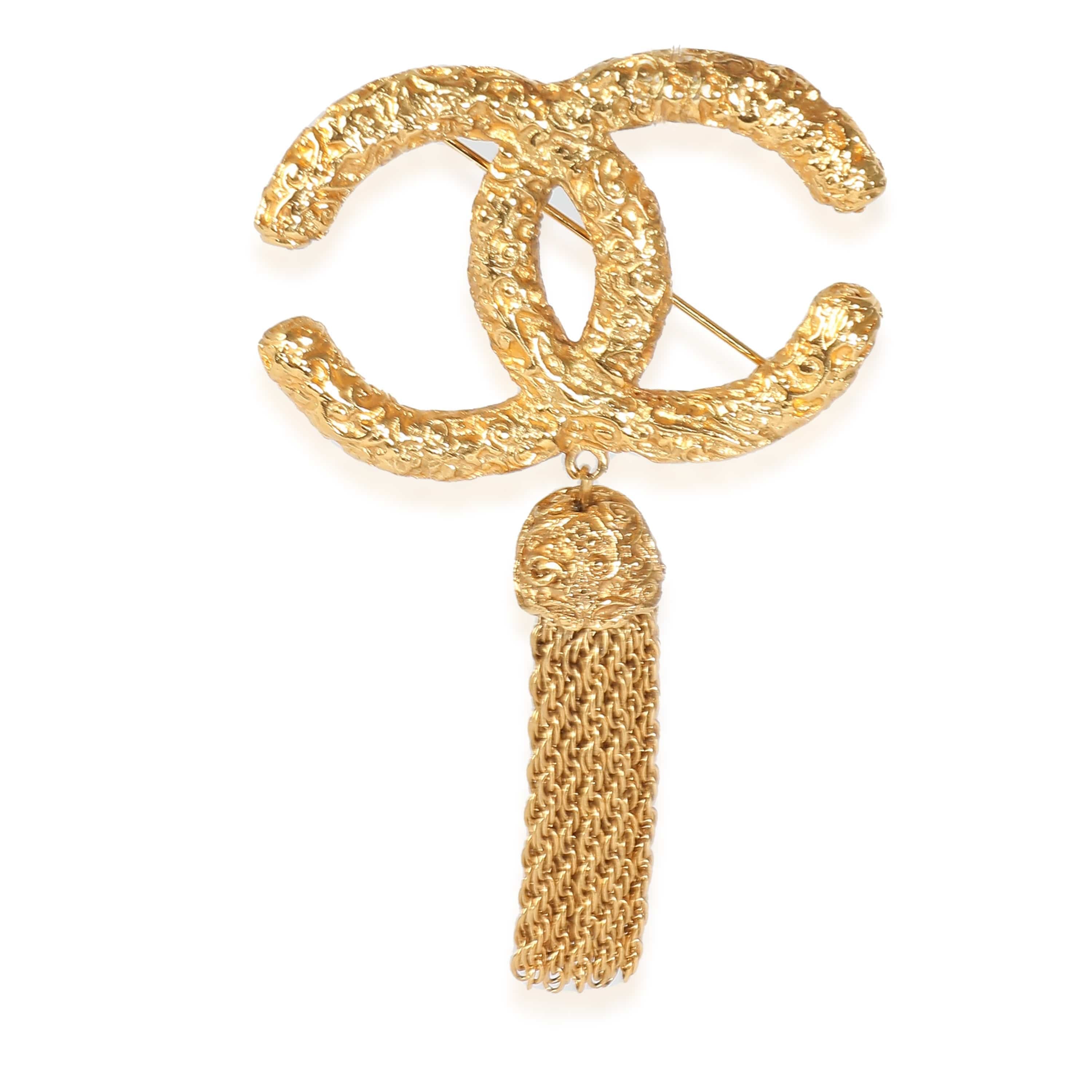 Chanel Vintage Gold Tassel Brooch ULC1043
